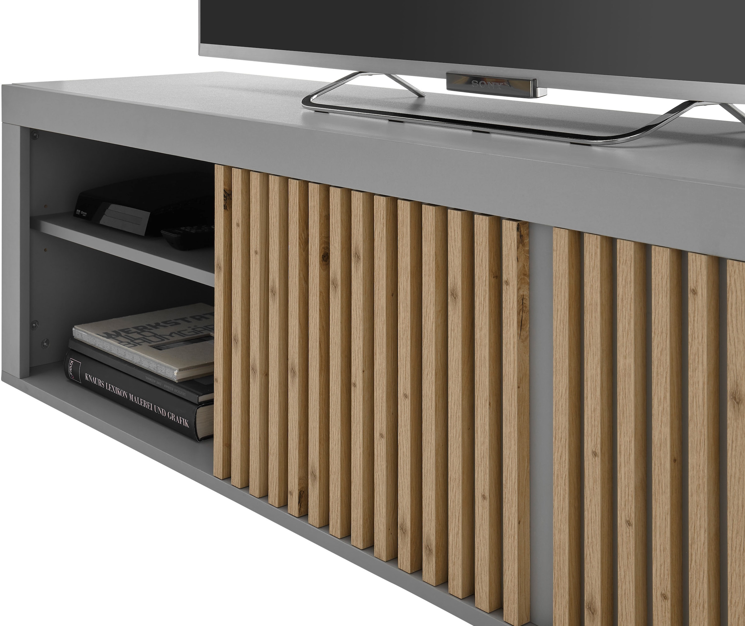Stolkom TV-Schrank »Jasper« 2 Türen und 2 offenen Fächer, Oberboden bis 25 kg belastbar