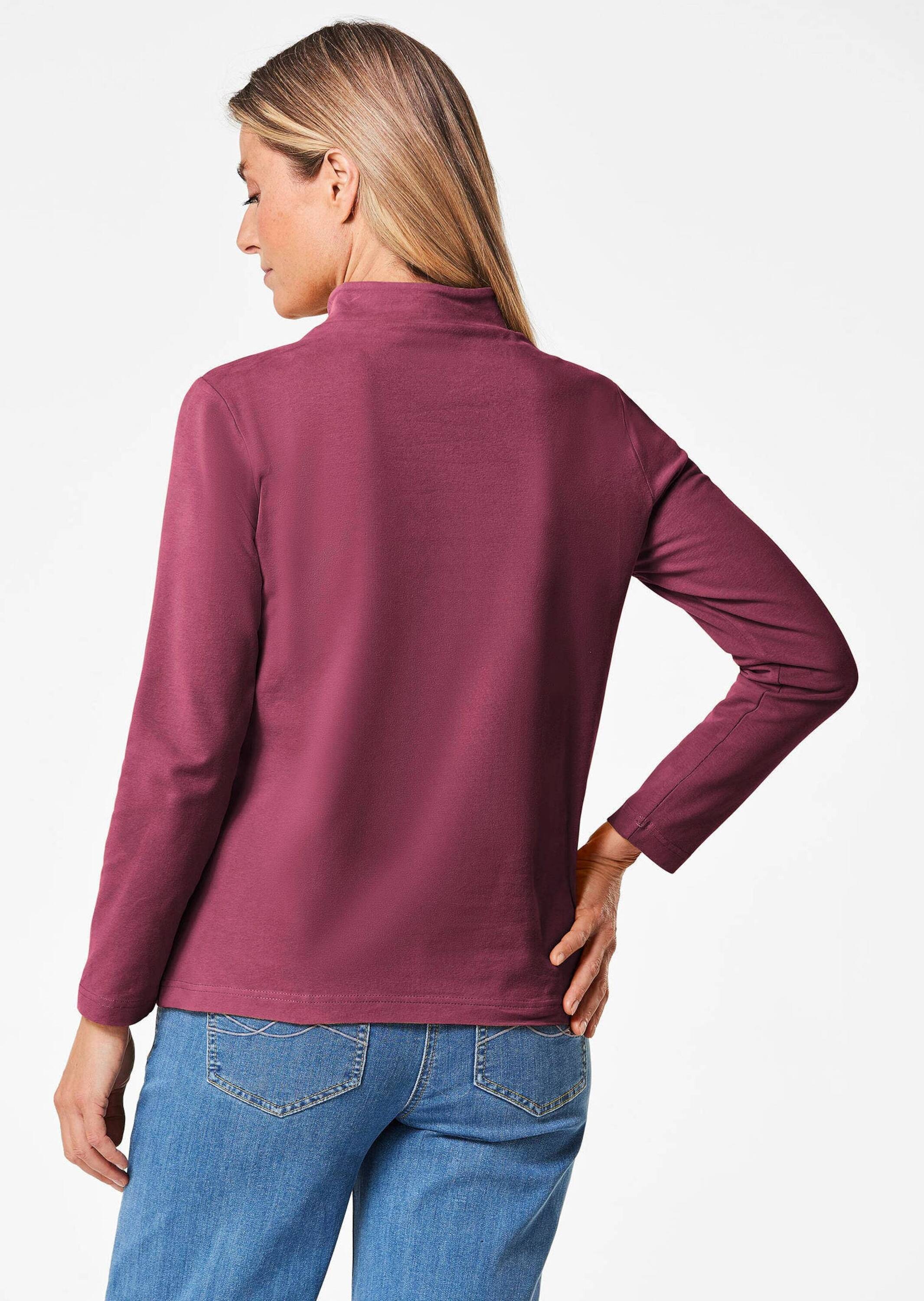 GOLDNER Longpullover »Stehbundshirt Stehkragenshirt mit Langarm«
