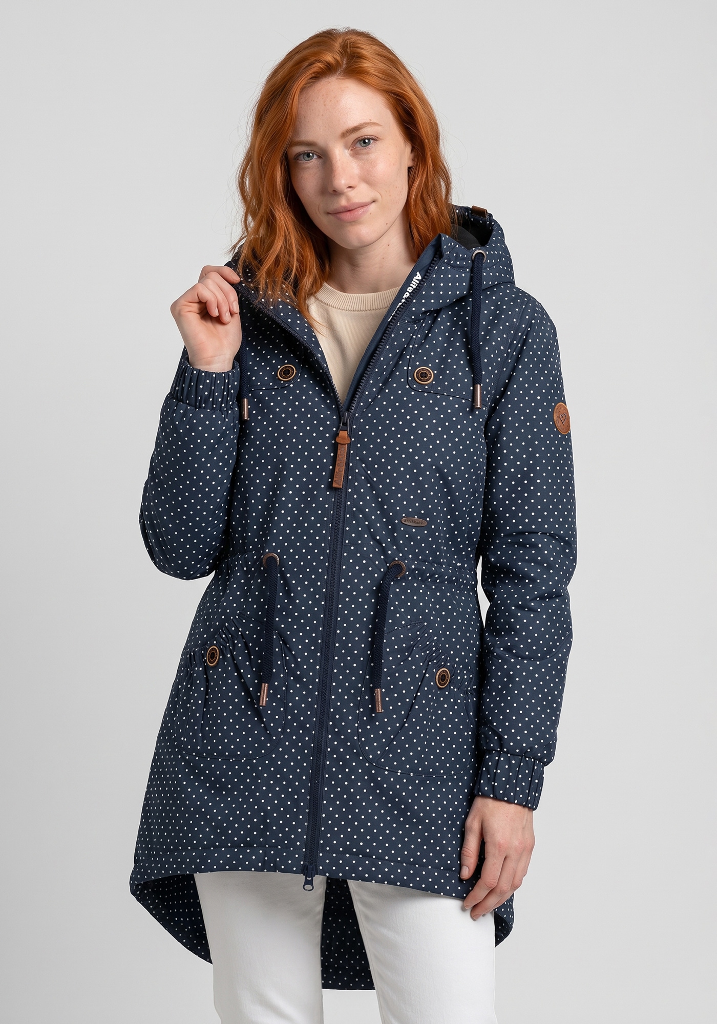 Alife & Kickin Outdoorjacke »CHARLOTTEAKB« mit Kapuze gefütterter Parka, Kapuzenjacke durch Bindeband tailliert