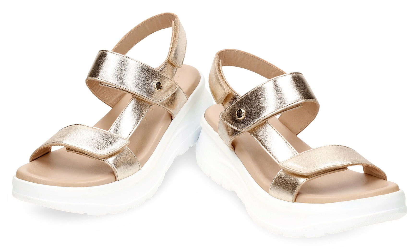Panama Jack Plateausandale »Noor Shine«, Sommerschuh, Klettschuh, Sandalette mit heller Laufsohle