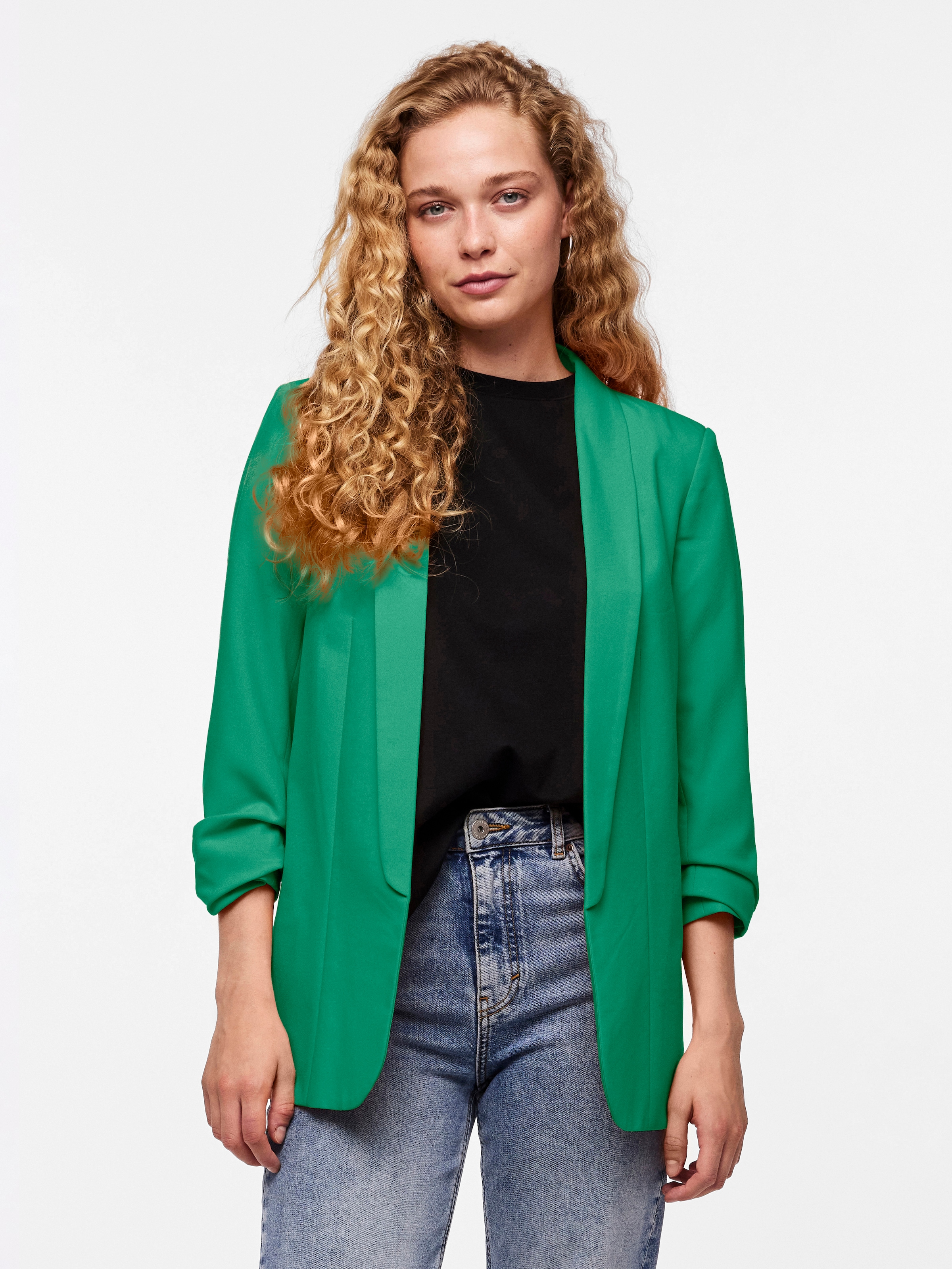 pieces Blusenblazer »PCBOSELLA 3/4 BLAZER NOOS«, mit Faltendetail am Ärmel