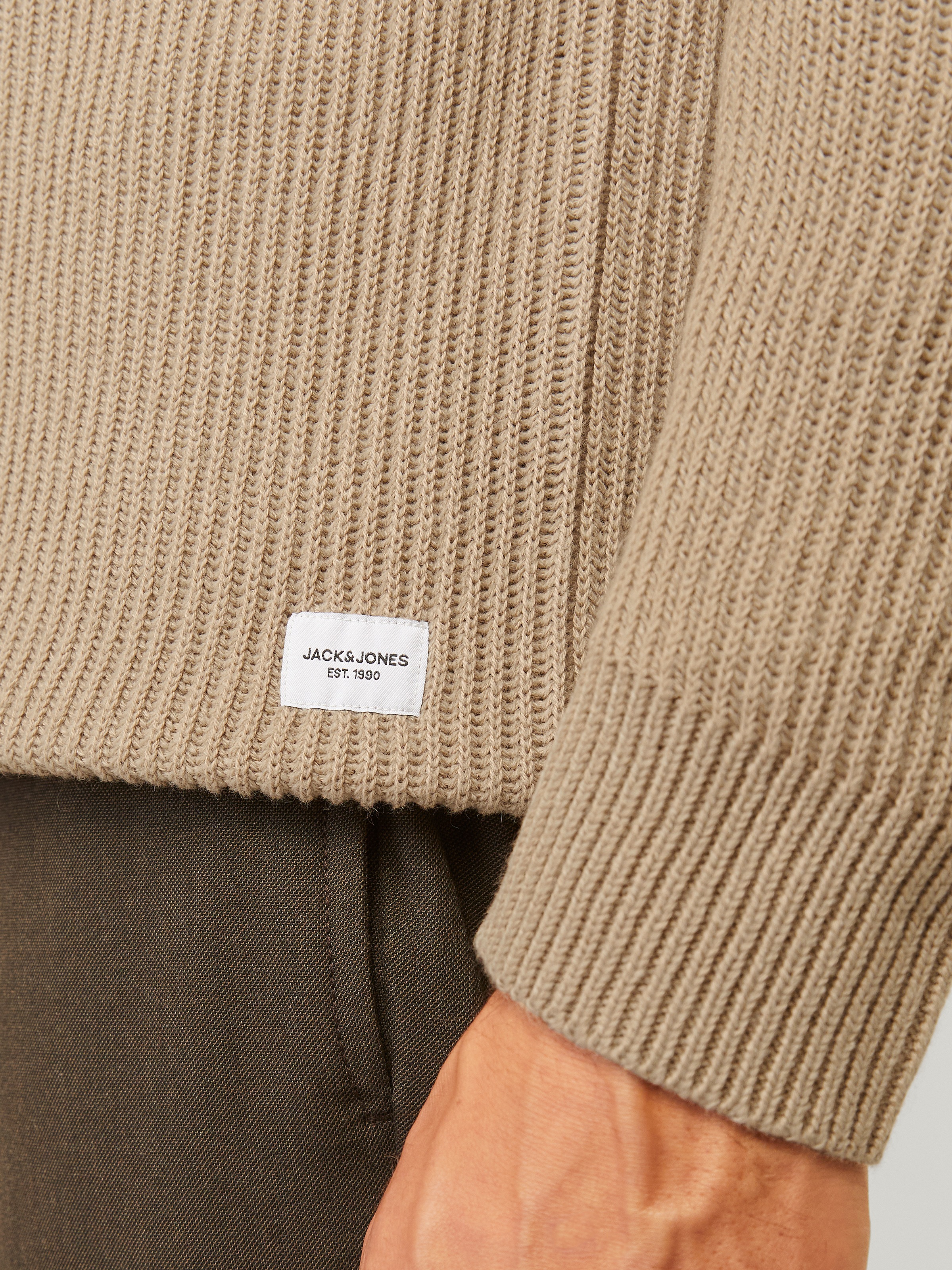 Jack & Jones Rundhalspullover »JJPANNEL KNIT CREW NECK AW24«