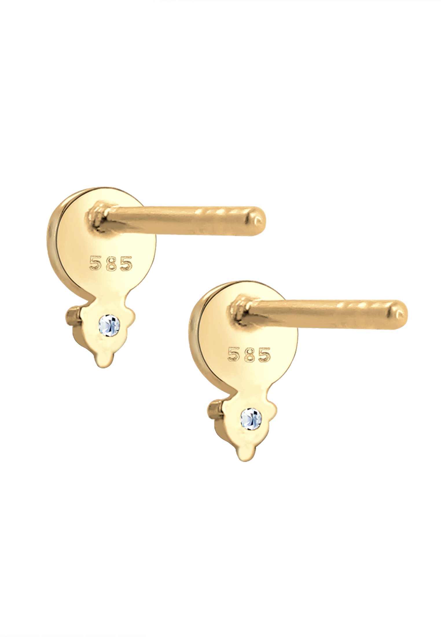 Elli DIAMONDS Paar Ohrstecker »Ohrringe Ohrstecker Kreis Diamant Weiß Brillantschliff (0.03 ct) 585 Gelbgold«