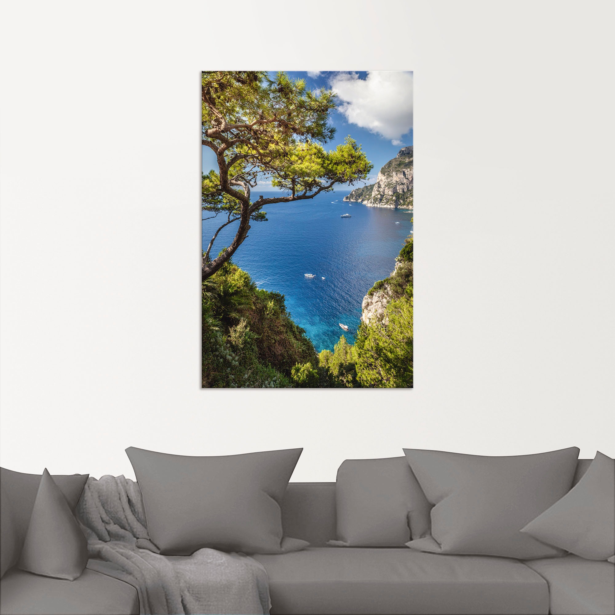 Artland Wandbild »Punta de Masullo, Insel Capri, Italien«, Meer Bilder, (1 St.), als Alubild, Outdoorbild, Leinwandbild, Poster, Wandaufkleber