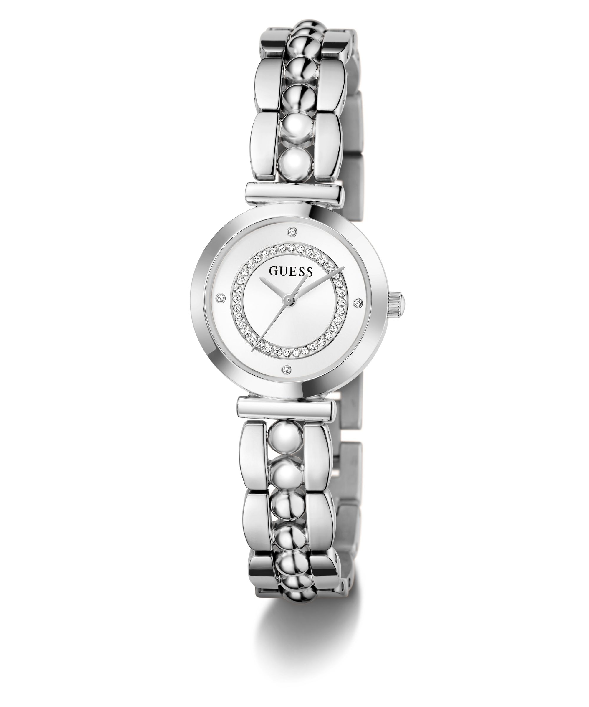 Guess Quarzuhr »LEENA« Armbanduhr, Damenuhr, Edelstahlarmband, analog