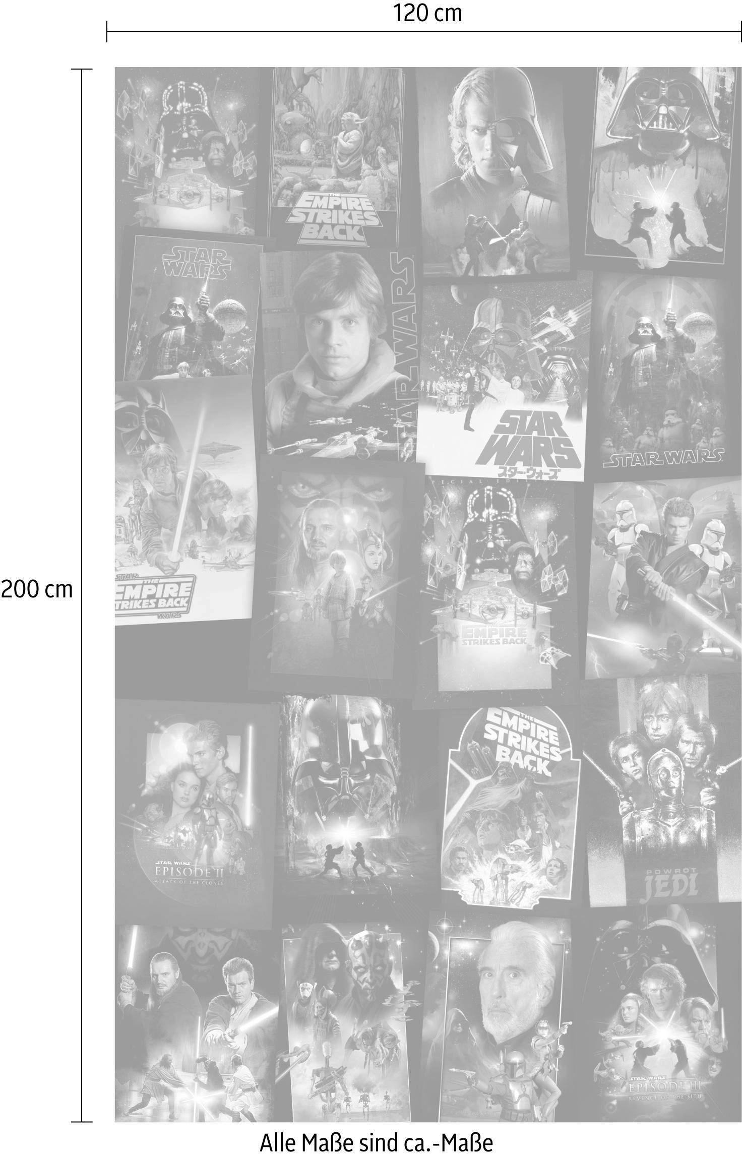 Komar Vliestapete »Digitaldruck Vlies - Star Wars Posters Collage - Größe 120 x 200 cm«, bedruckt, Kinderzimmer
