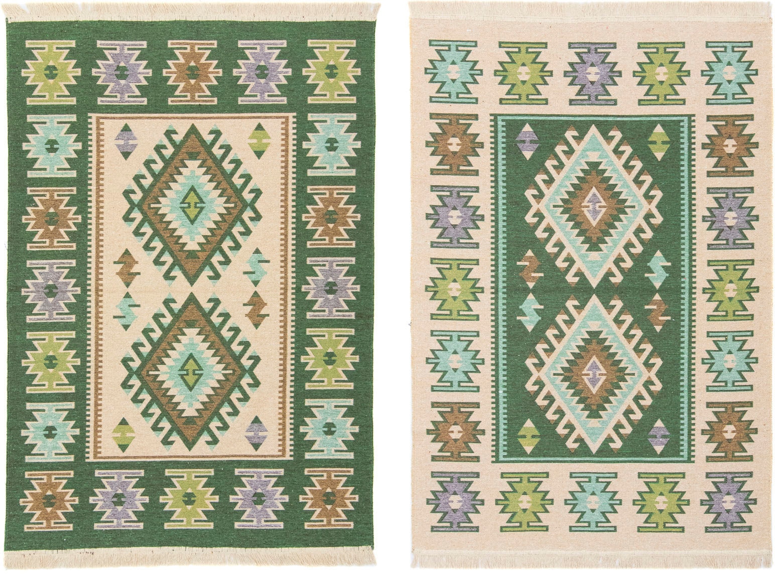 morgenland Wollteppich »Kelim Teppich - Trendy »Ariz« Rechteckig«, rechteckig, 0,5 mm Höhe, Flachgewebe