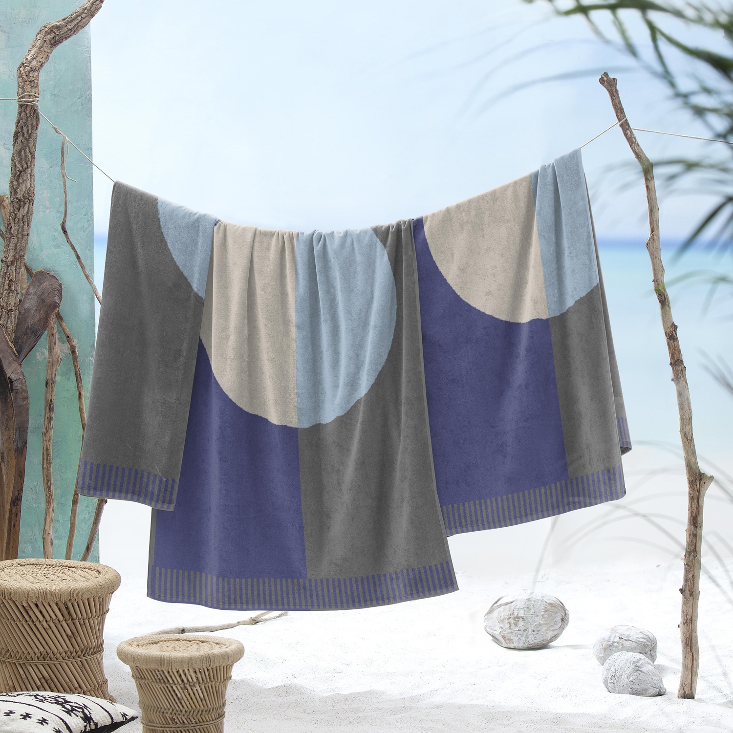 Seahorse Strandtuch »Colorblock Circle«, (Packung, 1 St.), Trendy summer design