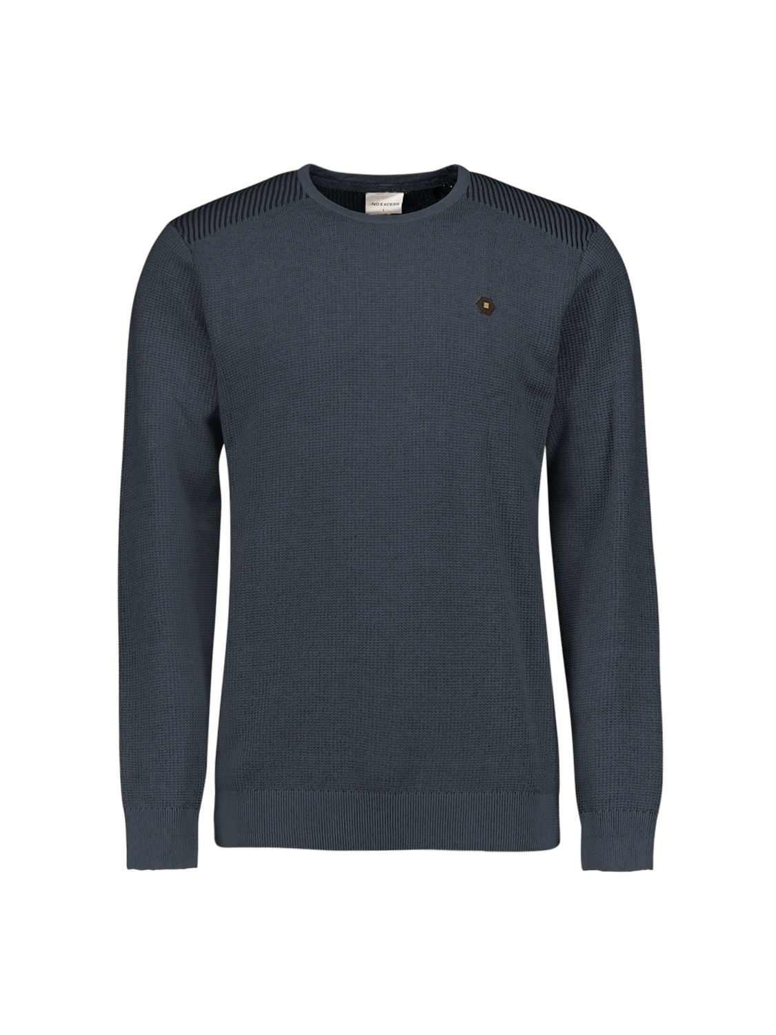 NO EXCESS Rundhalspullover mit Jacquard Optik