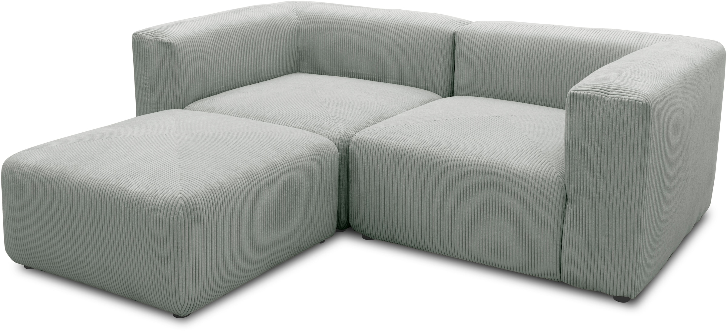 RAUM.ID Ecksofa »Gerrid L-Form«, Cord, Modulsofa, bestehend aus 2 Eckelementen + 1 Hocker