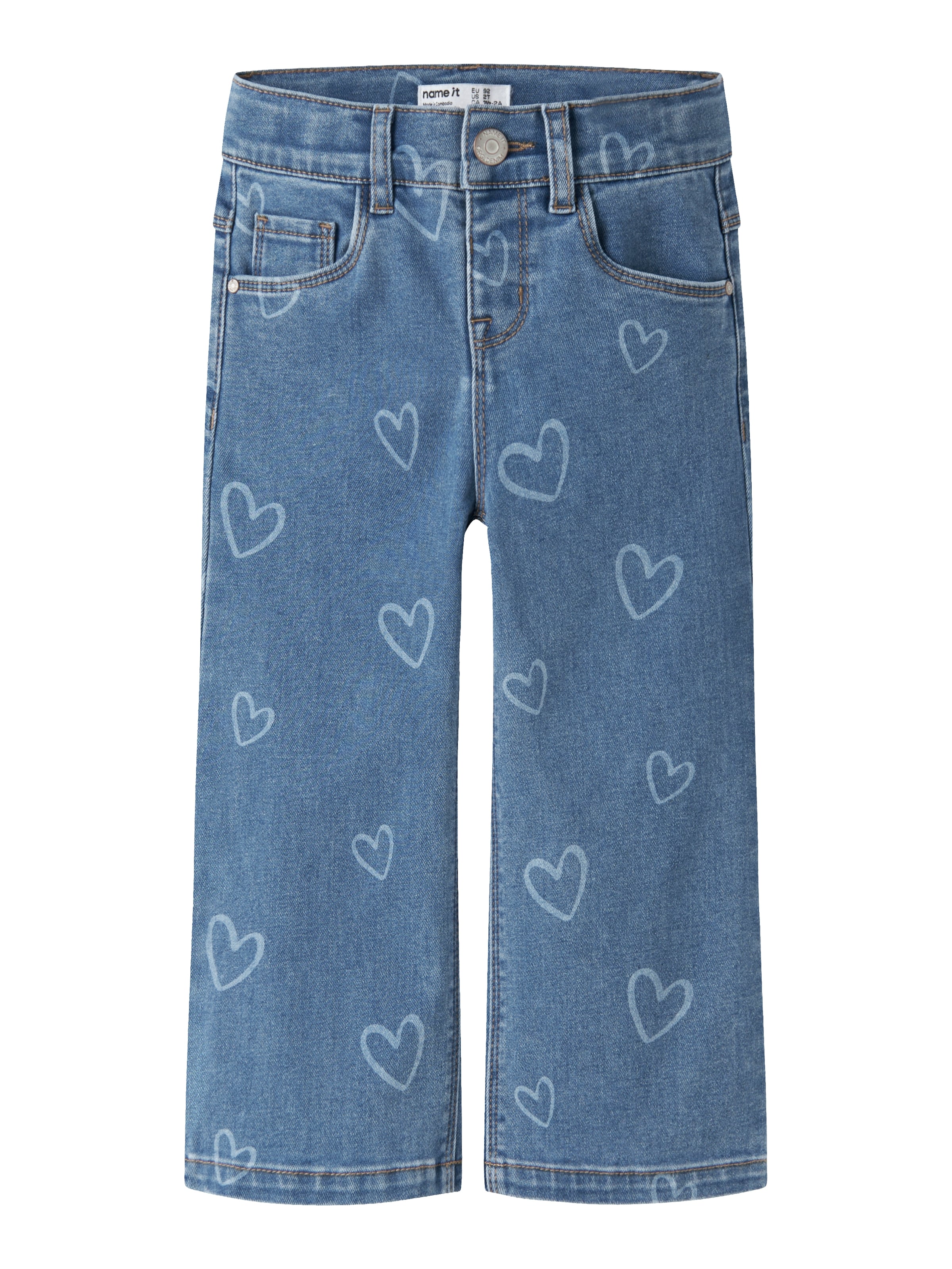 Name It Weite Jeans »NMFROSE WIDE AOP JEANS 4044-ON NOOS« Baumwollmischung, regular fit, Allover Herzchen Druck