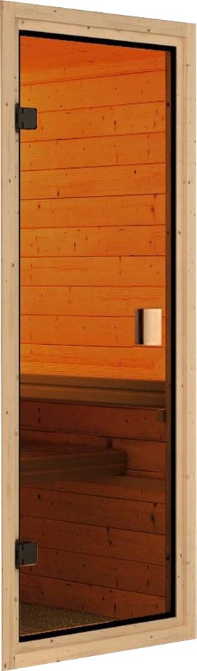 KONIFERA Saunahaus »Maiko 5 SET B«, naturbelassen, mit Ofen 9 kW ext.Steuerung