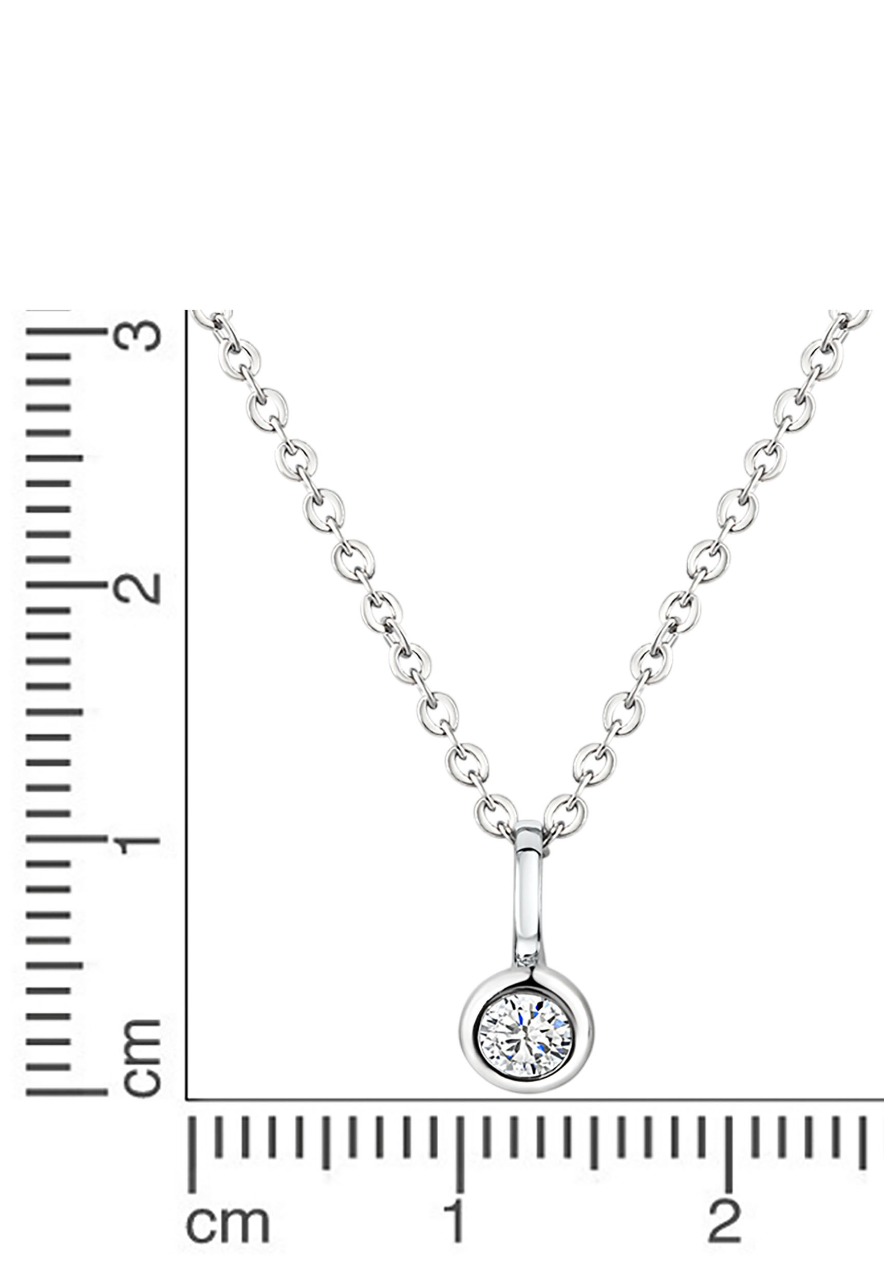 Firetti Kette mit Anhänger »Schmuck Geschenk Silber 925 Halsschmuck Halskette Ankerkette Solitär«, mit Zirkonia (synth.)