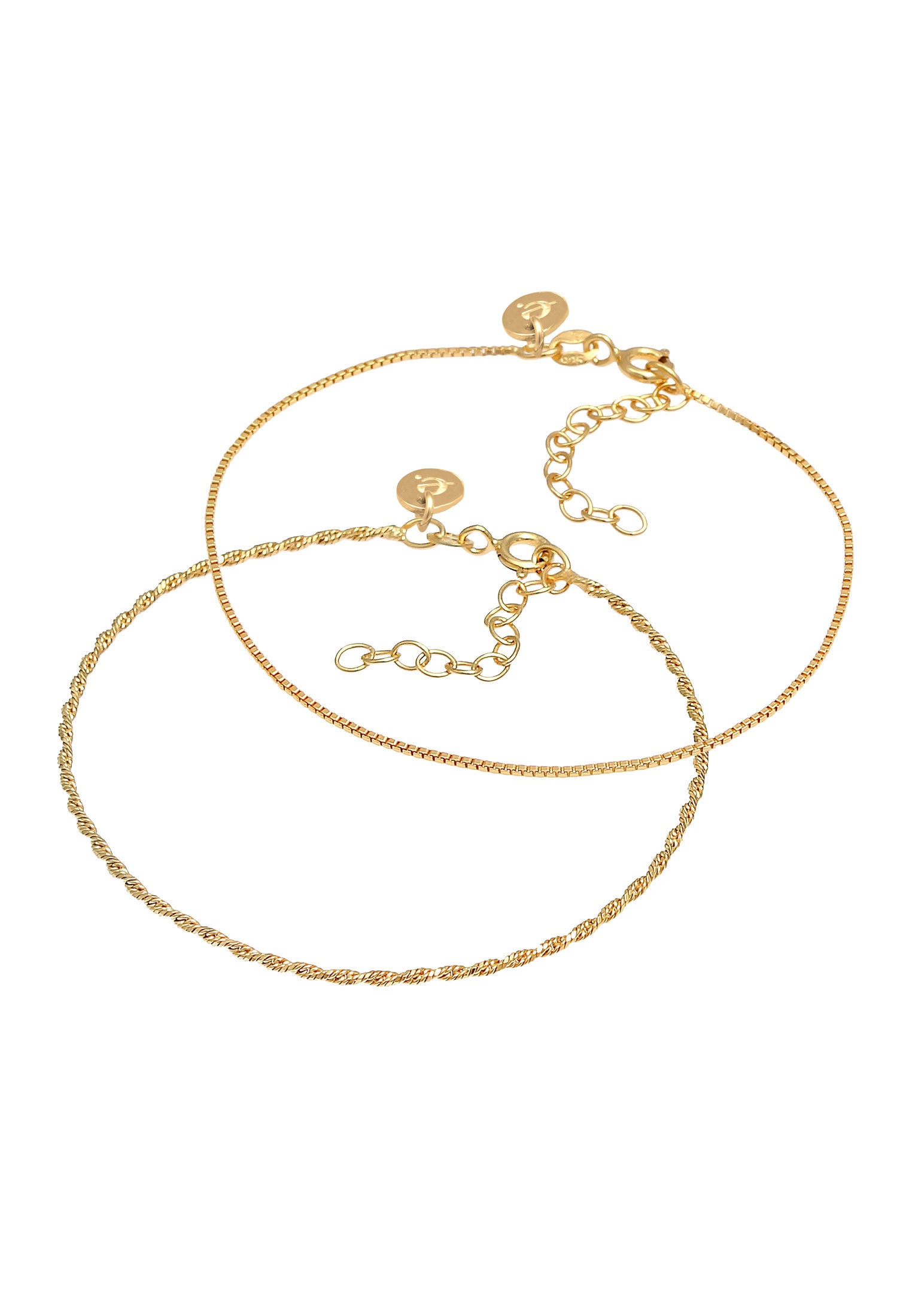 Elli Premium Armketten Set »Armband Kordelkette Gedreht Venezianer 2er Set 925 Silber«