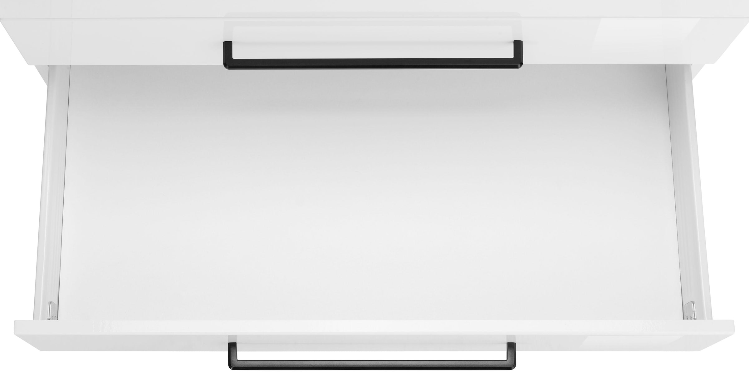 KOCHSTATION Kochfeldumbauschrank »KS-Tulsa« 80 cm breit, 2 Schubladen, 1 großer Auszug, schwarzer Metallgriff