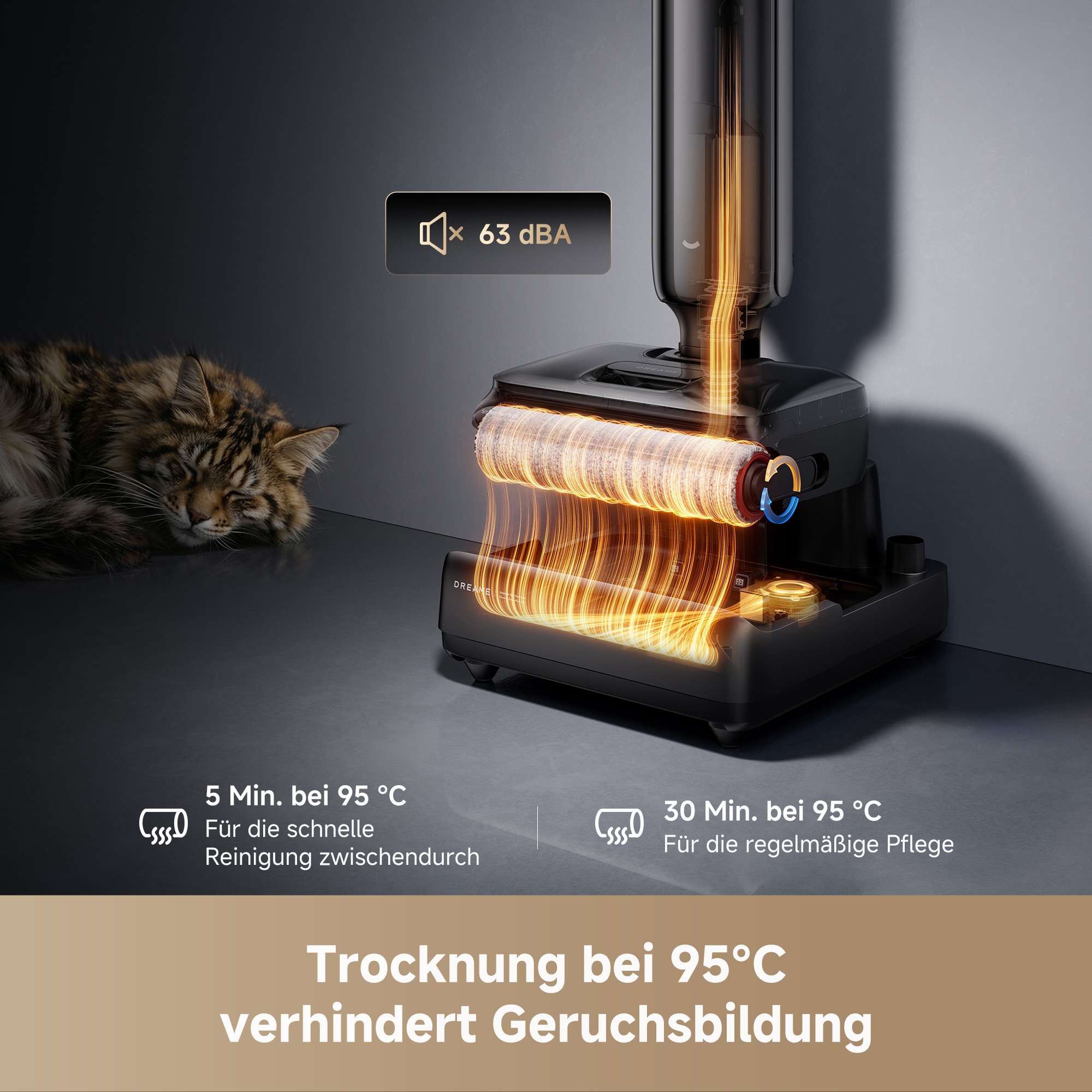 Dreame Nass-Trocken-Akkusauger »T12 Pro-R« 180° flach, 95°C Reinigung, Anti‑Verwicklung