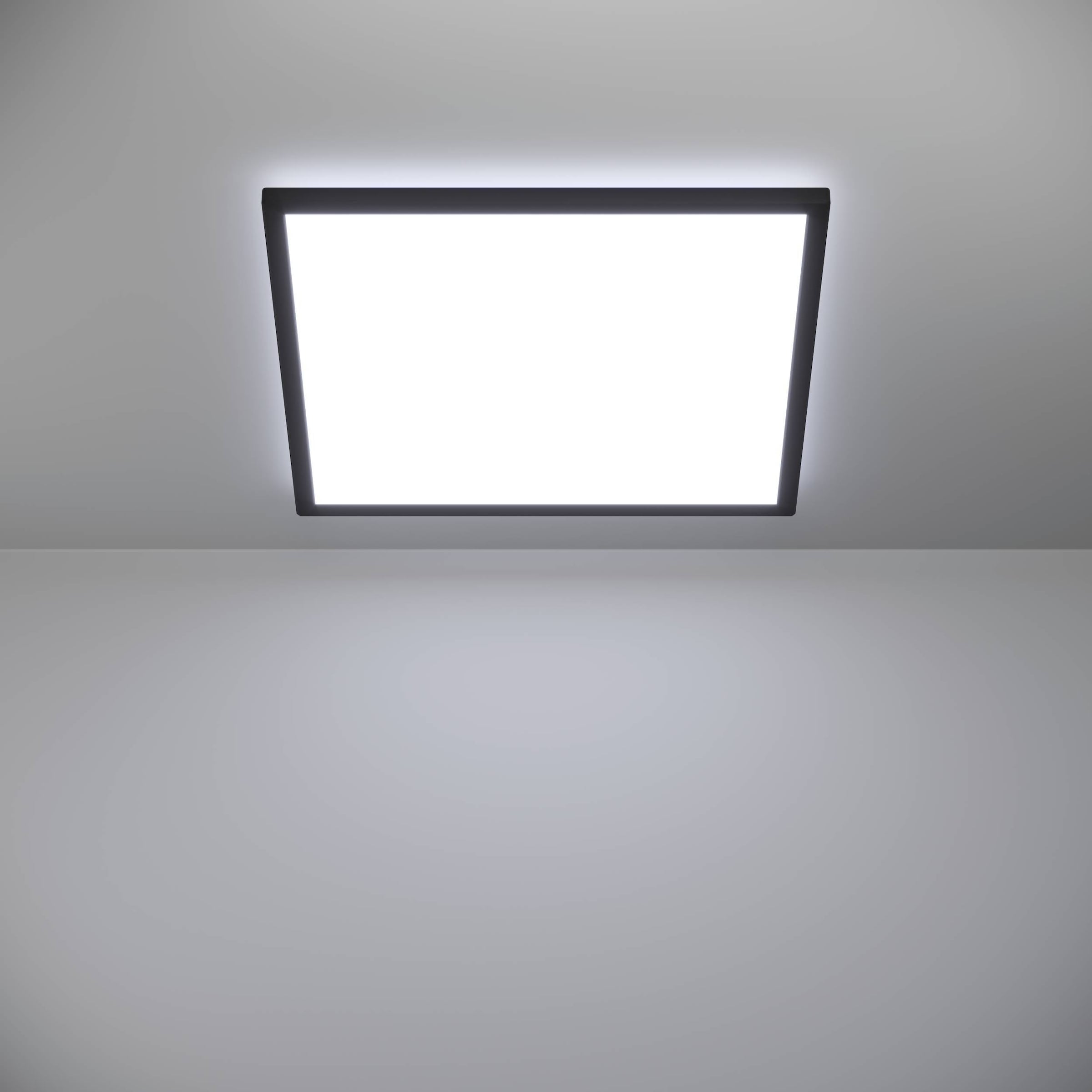 EGLO Deckenleuchte »Rovito-R Deckenlampe, Deckenbeleuchtung, Badlampe, Kunststoff, IP44« LED-Modul 1 Stk. Kaltweiß | Neutralweiß | Warmweiß Wand-/Deckenleuchte - L50 x B50 x H3,2 cm - schwarz - 17W inkl.