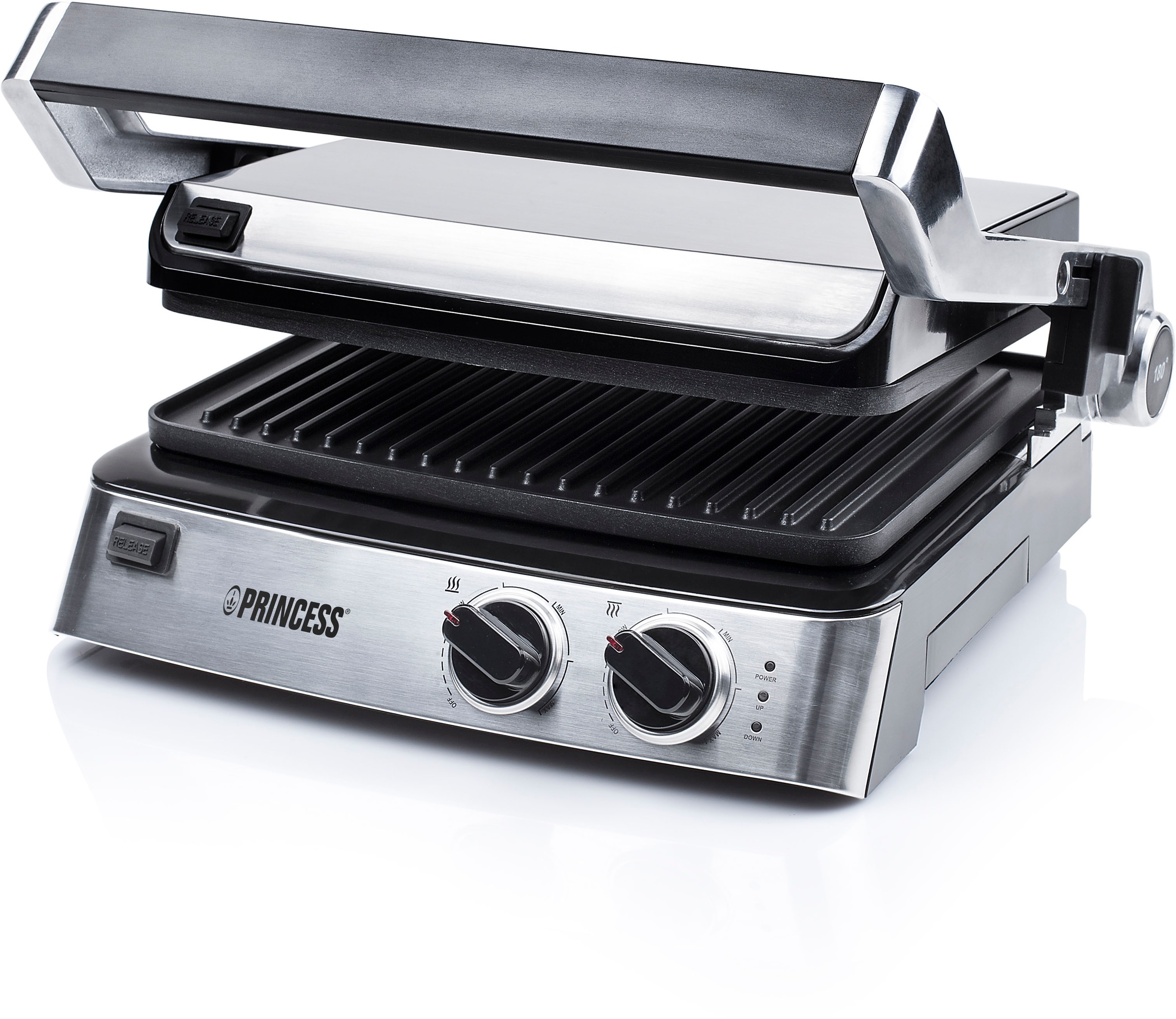 PRINCESS Kontaktgrill »117300«, 2000 W, Sandwichmaker – 180° aufklappbar mit zwei einstellbaren Thermostaten