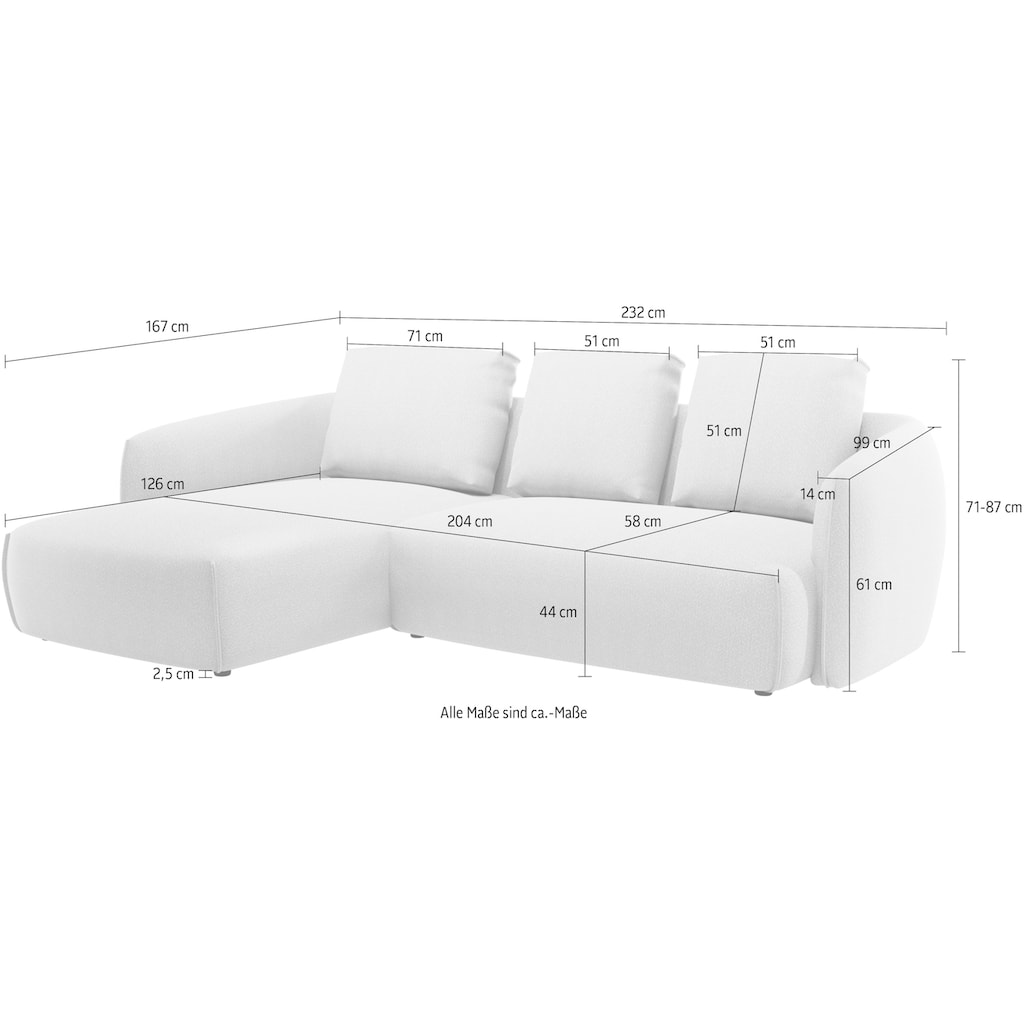 Guido Maria Kretschmer Home&Living Ecksofa »Shawn«, organischer Form, mit hochwertigem Bezug