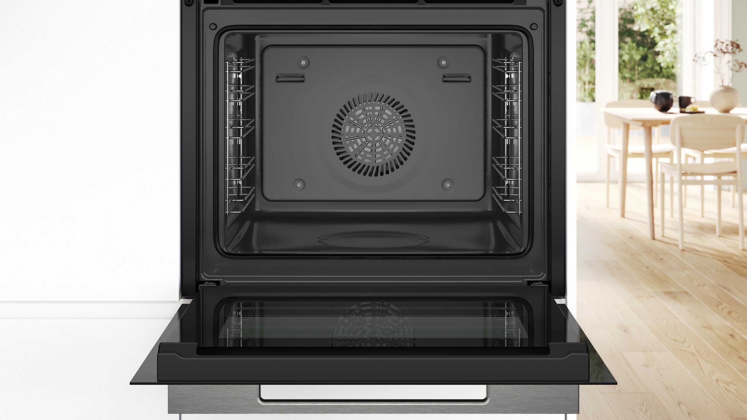 BOSCH Backofen Serie 8 »HBG7363B1« mit Teleskopauszug nachrüstbar Innovativer digitaler Bedienring & praktische Abschaltautomatik