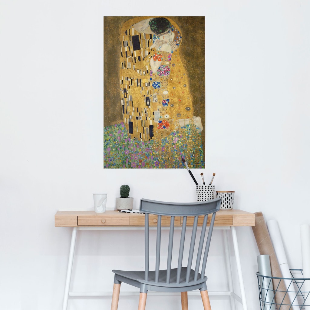 Reinders! Poster »Poster Der Kuss Gustav Klimt«, Kunst, (1 St.)