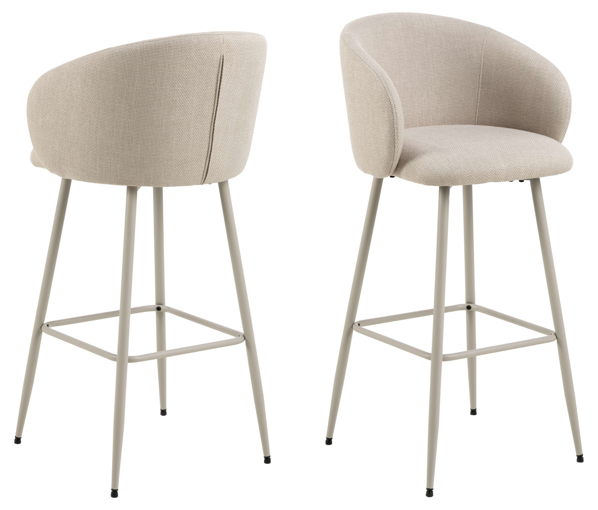 ACTONA GROUP Barhocker »Eleanor«, (Set, 2 St., 2 Stk.), Barhocker, Basel beige, Gestell grau rau, 2 Stk