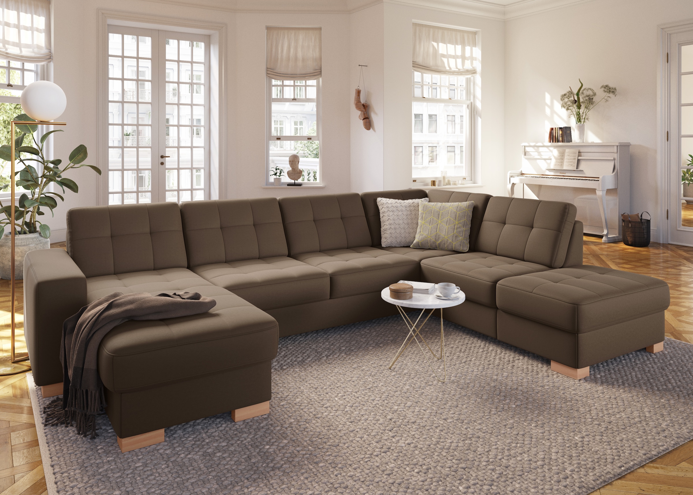 sit&more Wohnlandschaft »Quincy U-Form« wahlweise mit Bettfunktion und Bettkasten