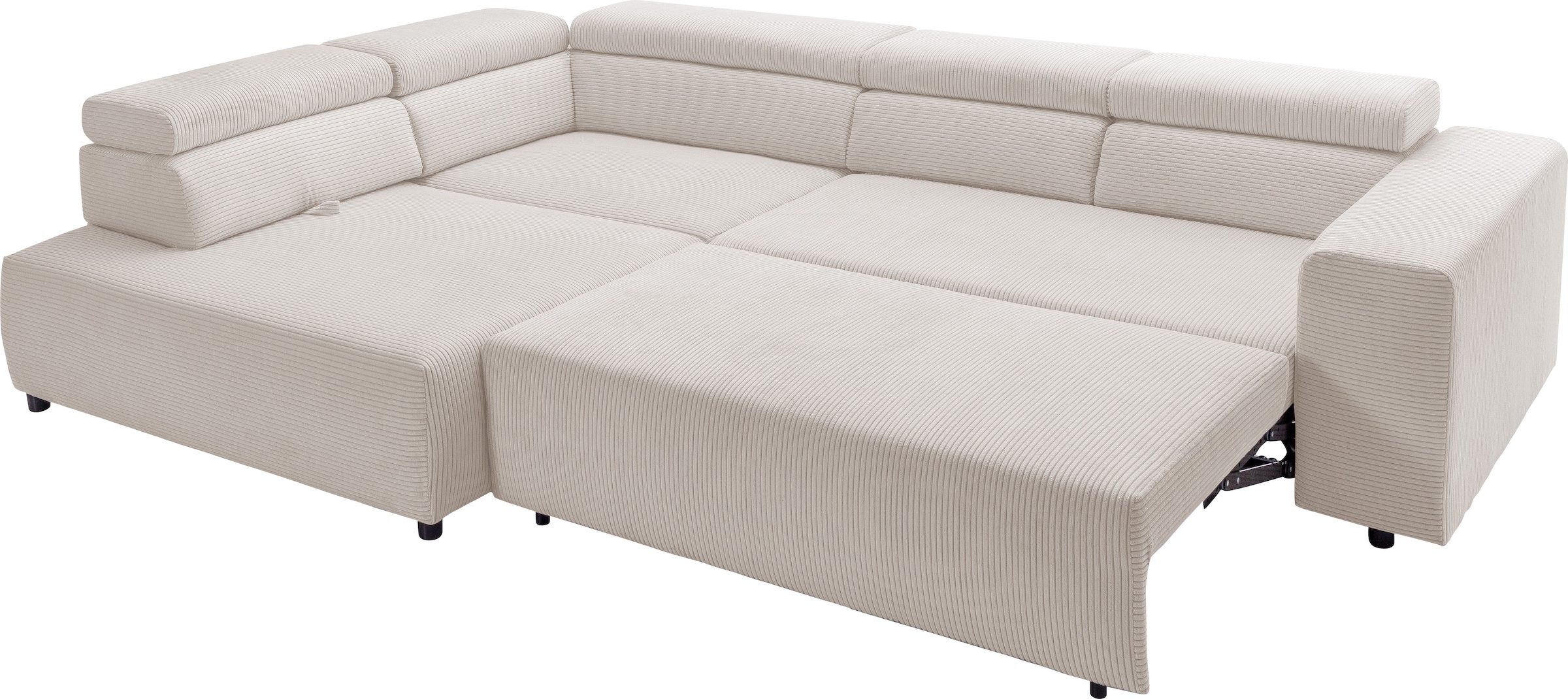 exxpo - sofa fashion Ecksofa »VITTORIO mit Komfortfunktionen, bequem und modern, Cord, L-Form«, inkl. Kopfteil- und Sitztiefenverstellung, wahlweise mit Bettfunktion