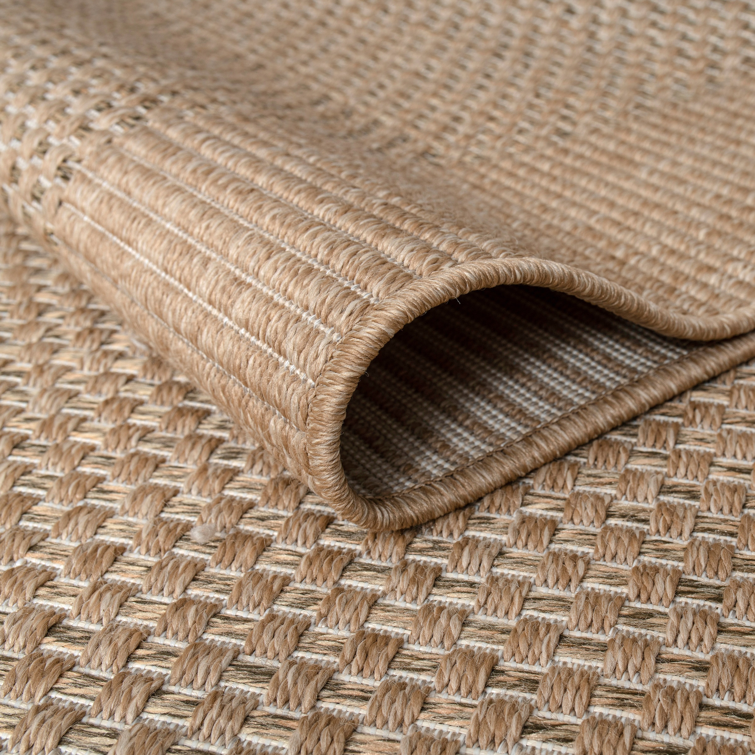 Paco Home Teppich »Waregem 621« rechteckig 4 mm Höhe Flachgewebe, meliert, mit Bordüre, Outdoor geeignet, Wohnzimmer