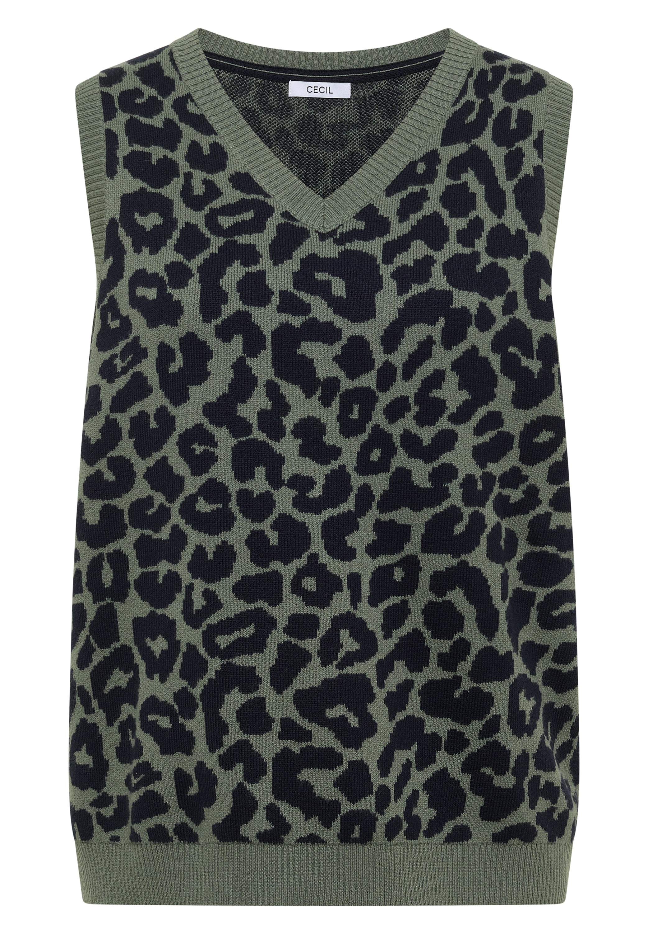 Cecil Pullunder Sommer-Weste mit V-Neck und Leo-Muster