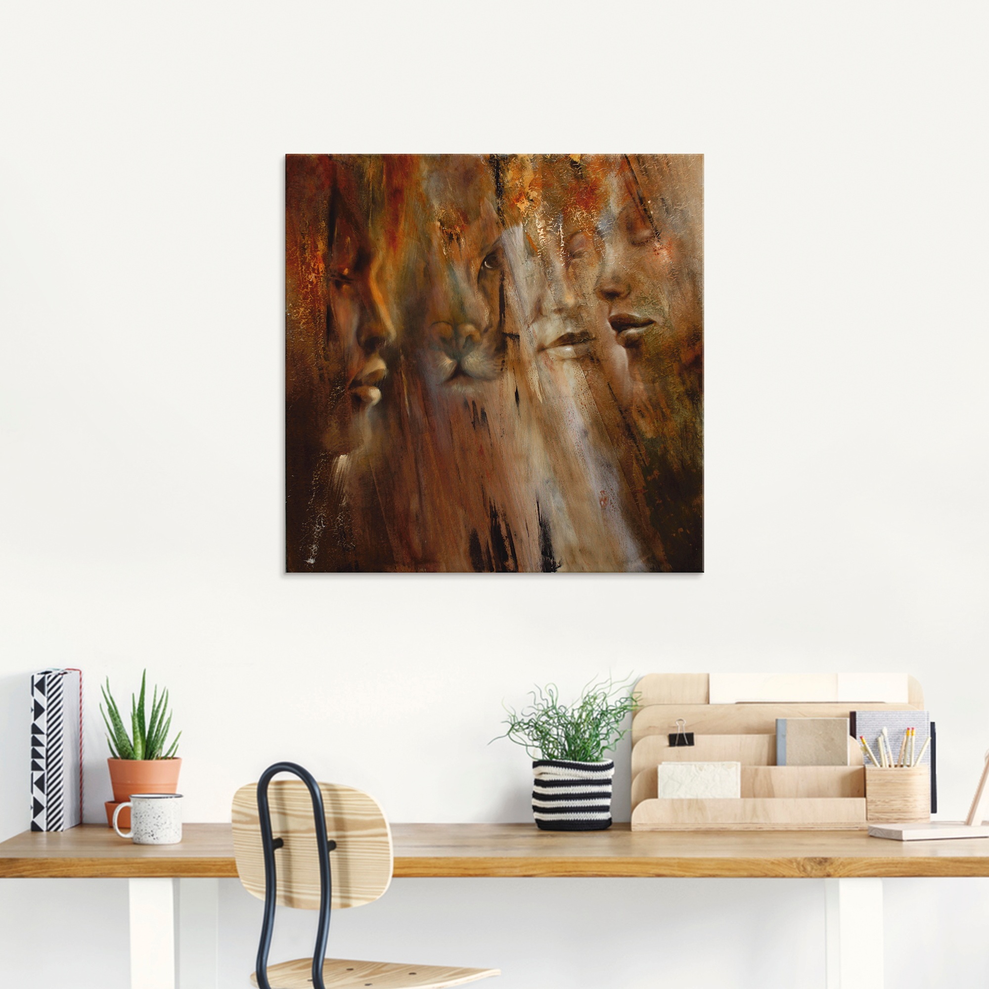 Artland Glasbild »Gesichter«, Animal Fantasy, (1 St.), in verschiedenen Größen