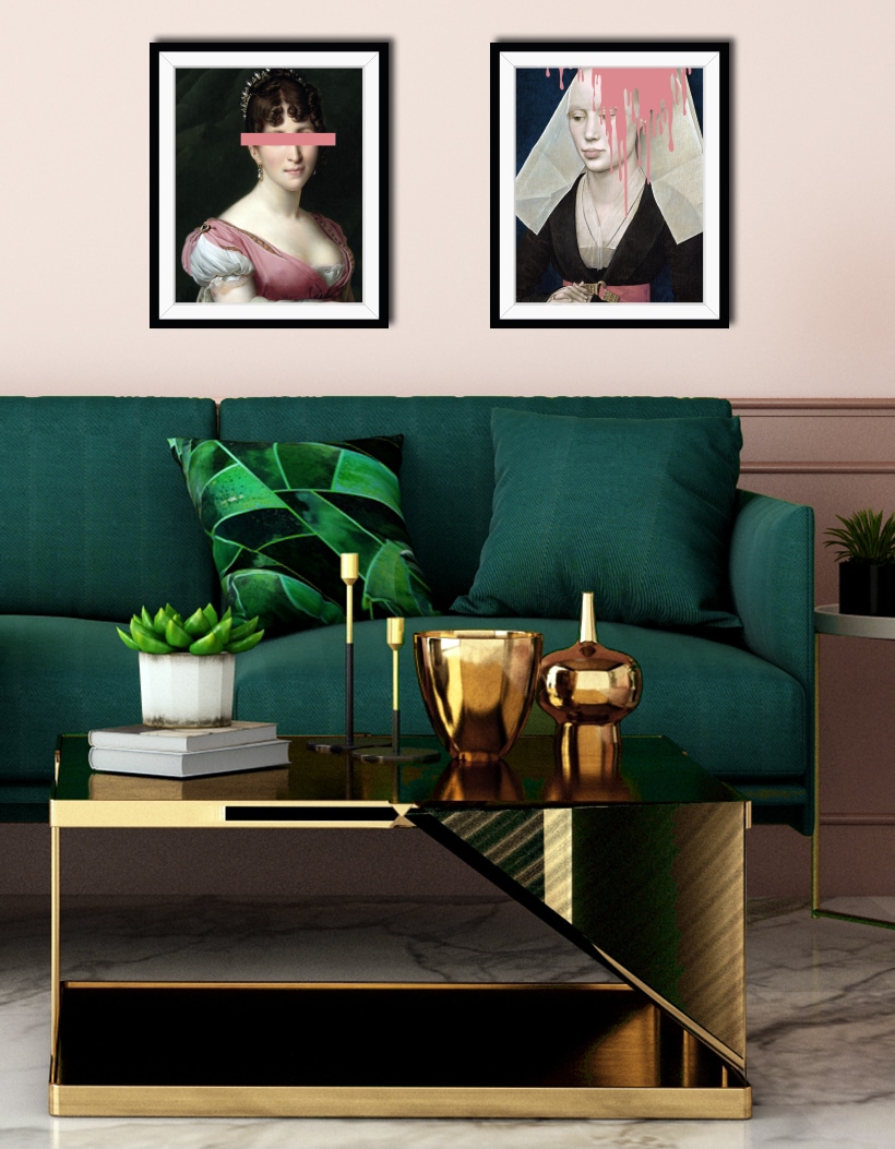 queence Bild »Natalie mit Farbklecks« Bilder von Frauen | Frau | Gemälde | Historische Persönlichkeiten | Kunst HD Premium Poster-Druck inkl. Holzrahmen