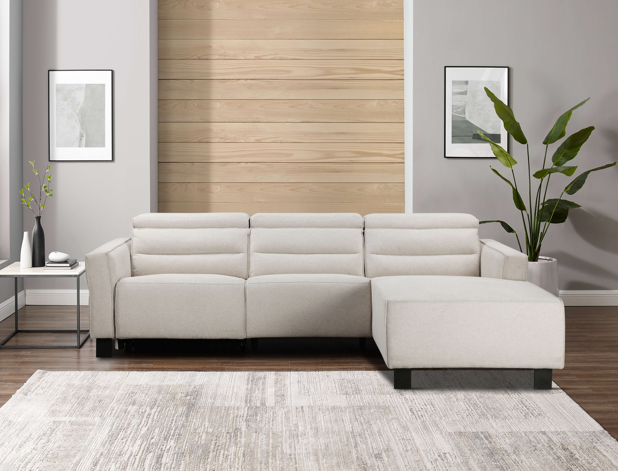 Places of Style Ecksofa »Carpari, L-Form, 263 cm, manuelle o. elektrische Relaxfunktion,«, USB A/C und Kopfteilverstellung