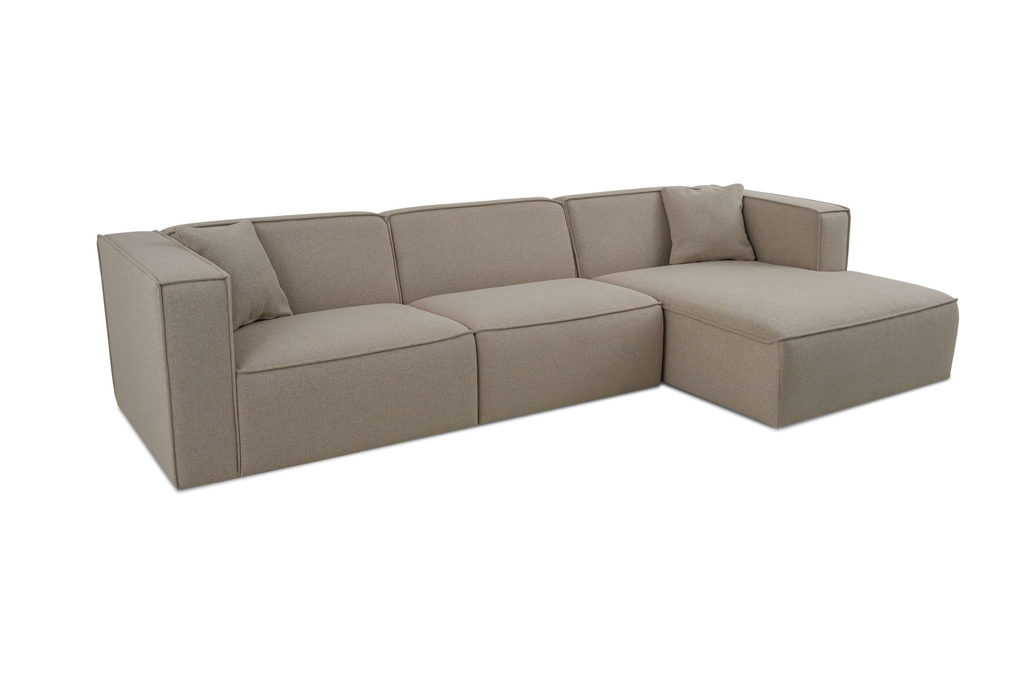 OTTO home Ecksofa »Tammie«, Breite 312 cm, Webstoff fein, bodentief, mit Wellenunterfederung