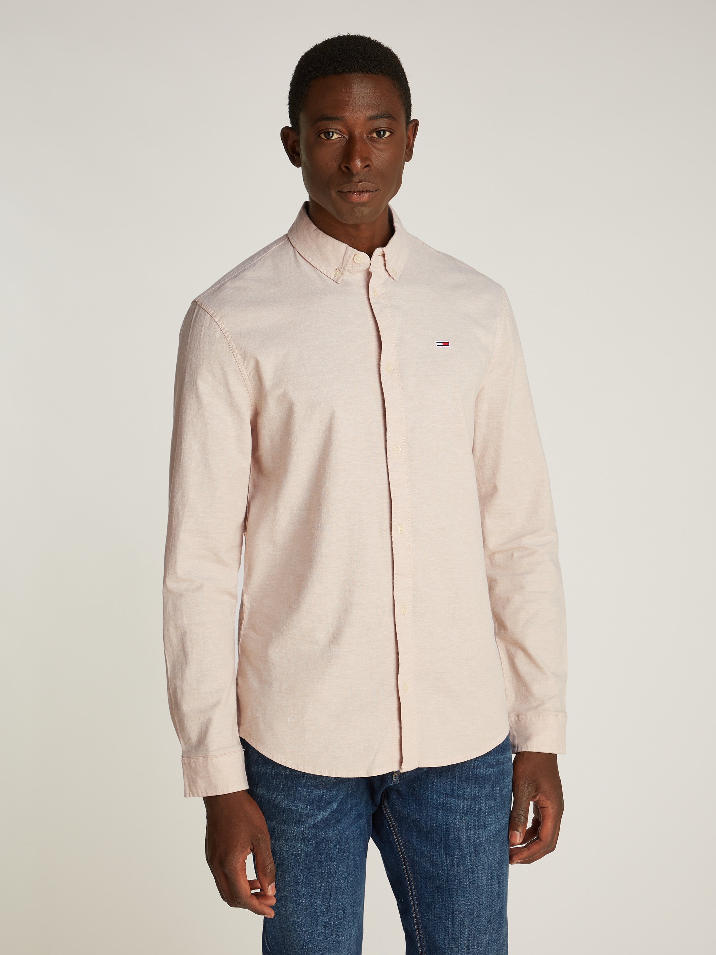 Langarmhemd »TJM Slim Stretch Oxford Shirt«, mit Flaglabel auf der Brust