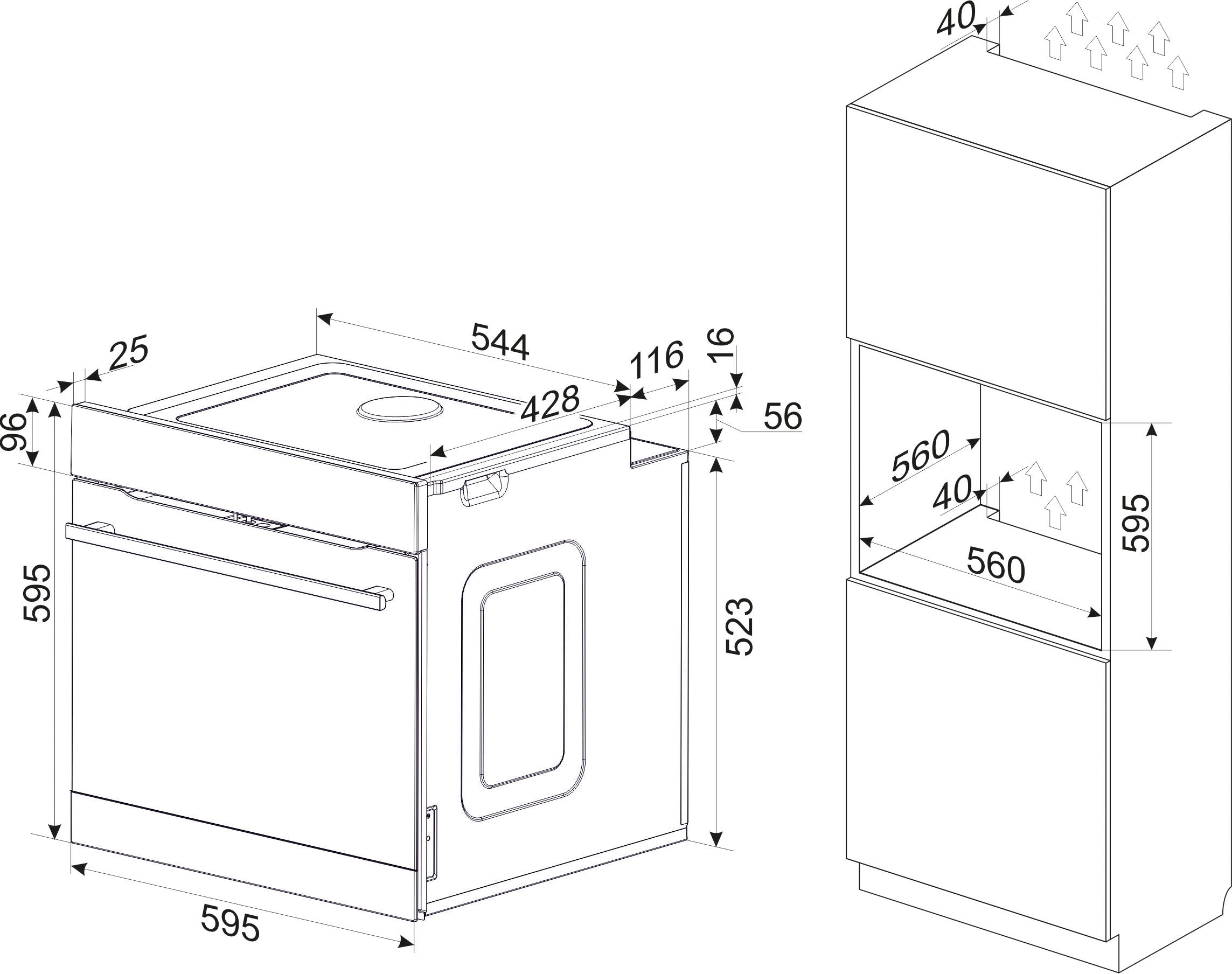 Amica Einbaubackofen  »EBX 944 710 E«, mit 1-fach-Teleskopauszug, Steam Clean