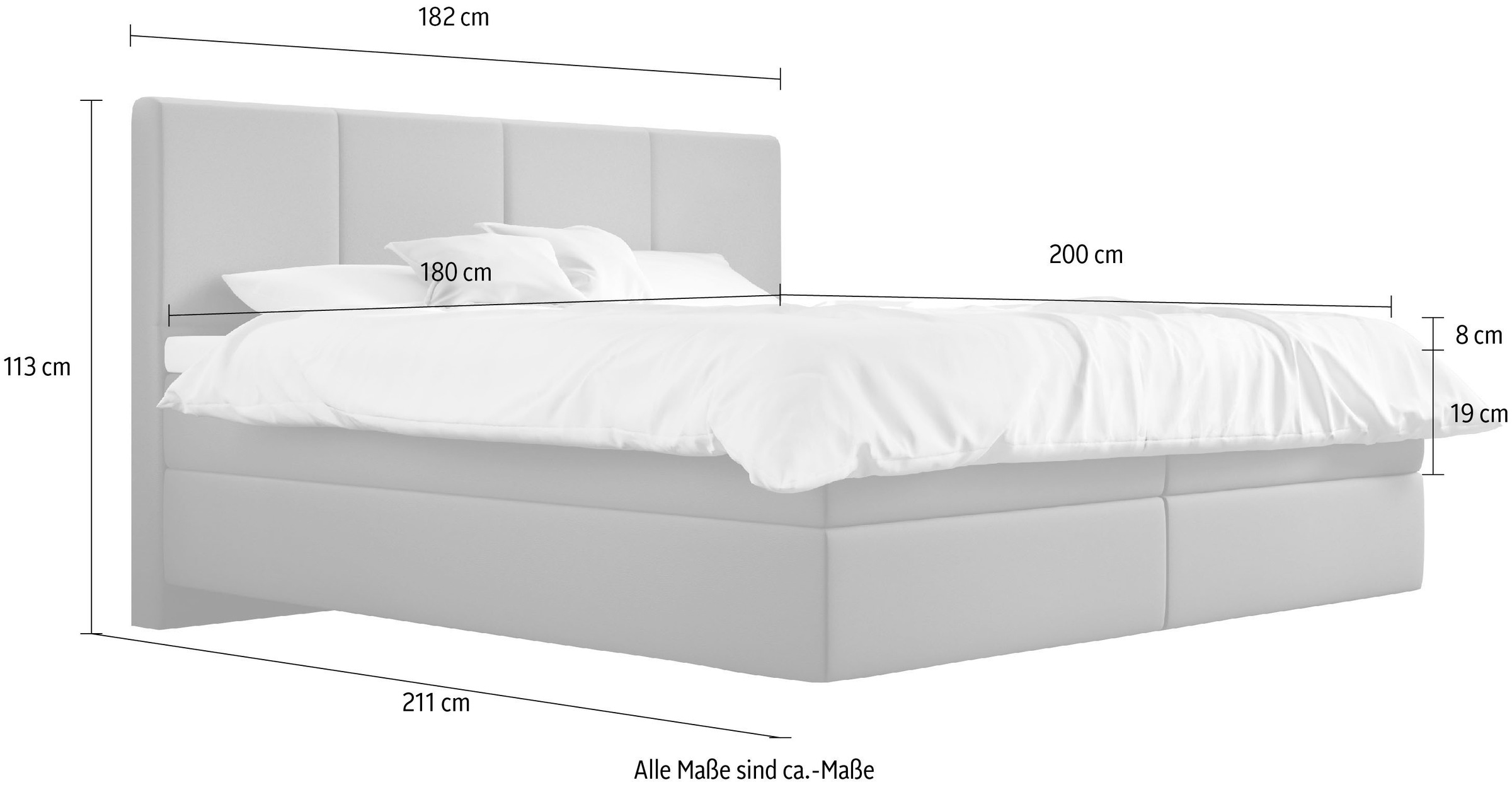 Schlaraffia Boxspringbett »Saga«, mit GELTEX® Next Topper, Fuß in Schwebeoptik, Kopfteilhöhe 113 cm