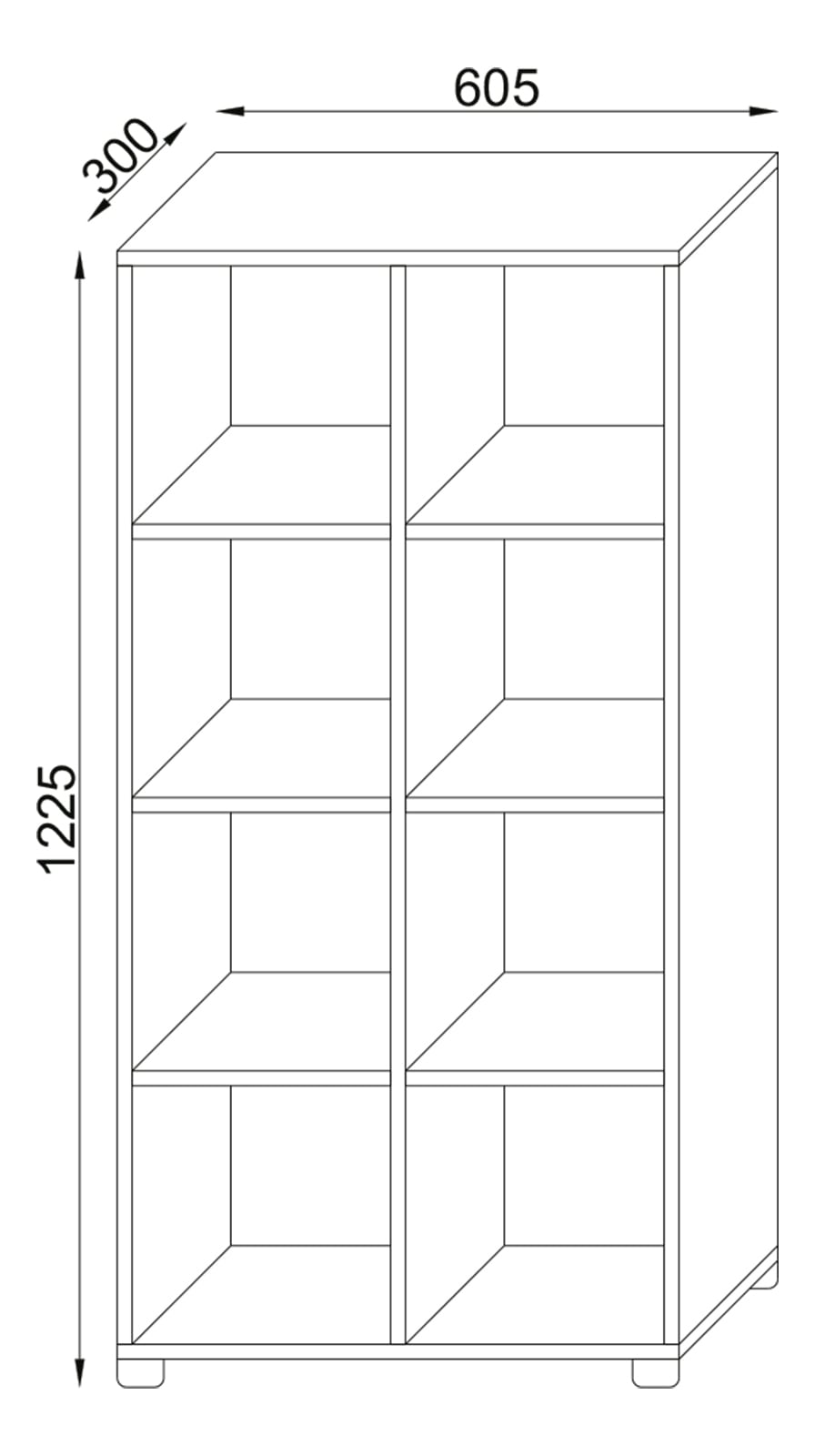 VCM Midischrank »Holz Badmöbel Raumteiler Badregal Benos-2x4«