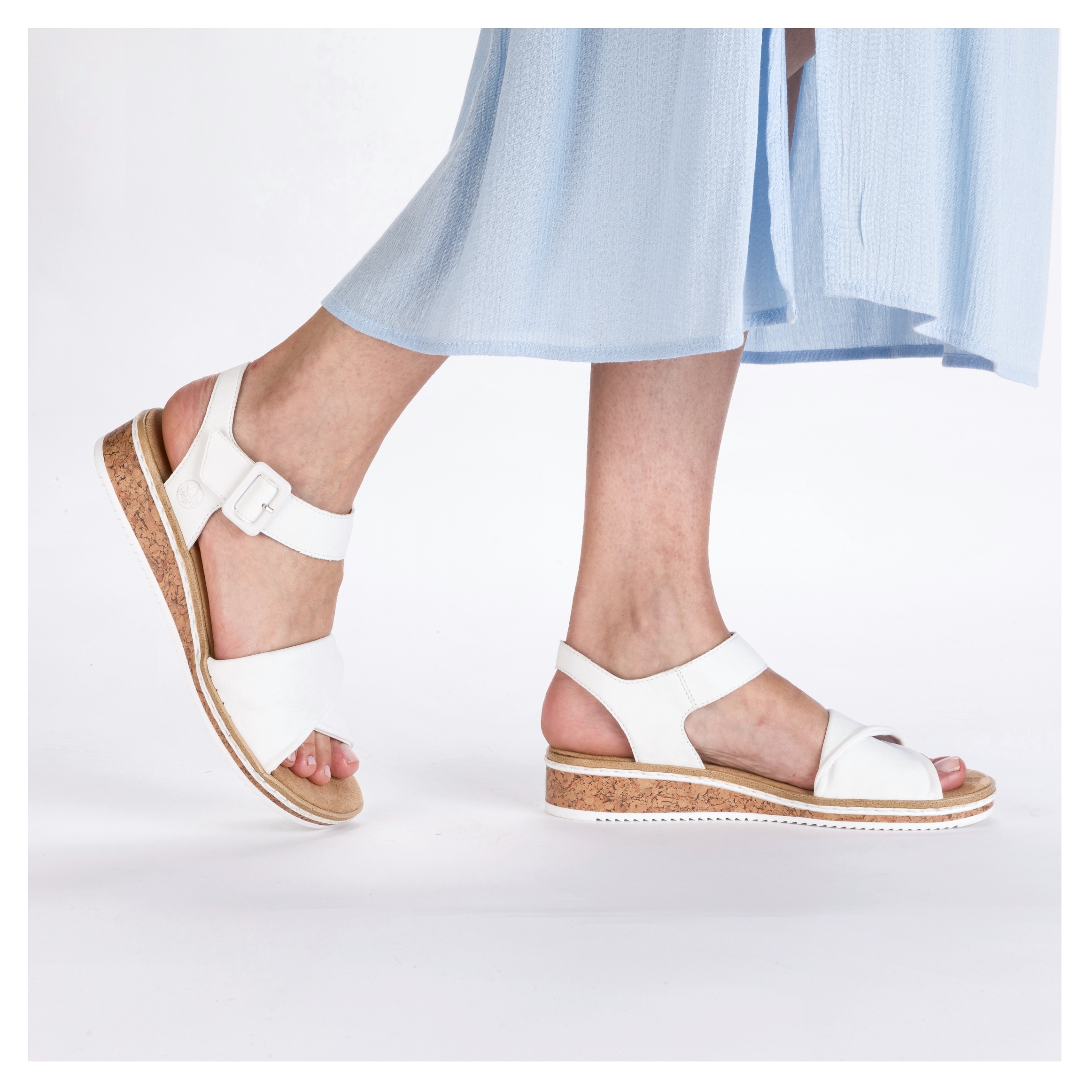 Rieker Sandalette  Keilsandale, Sommerschuh, Urlaubsschuh mit Klettriemchen