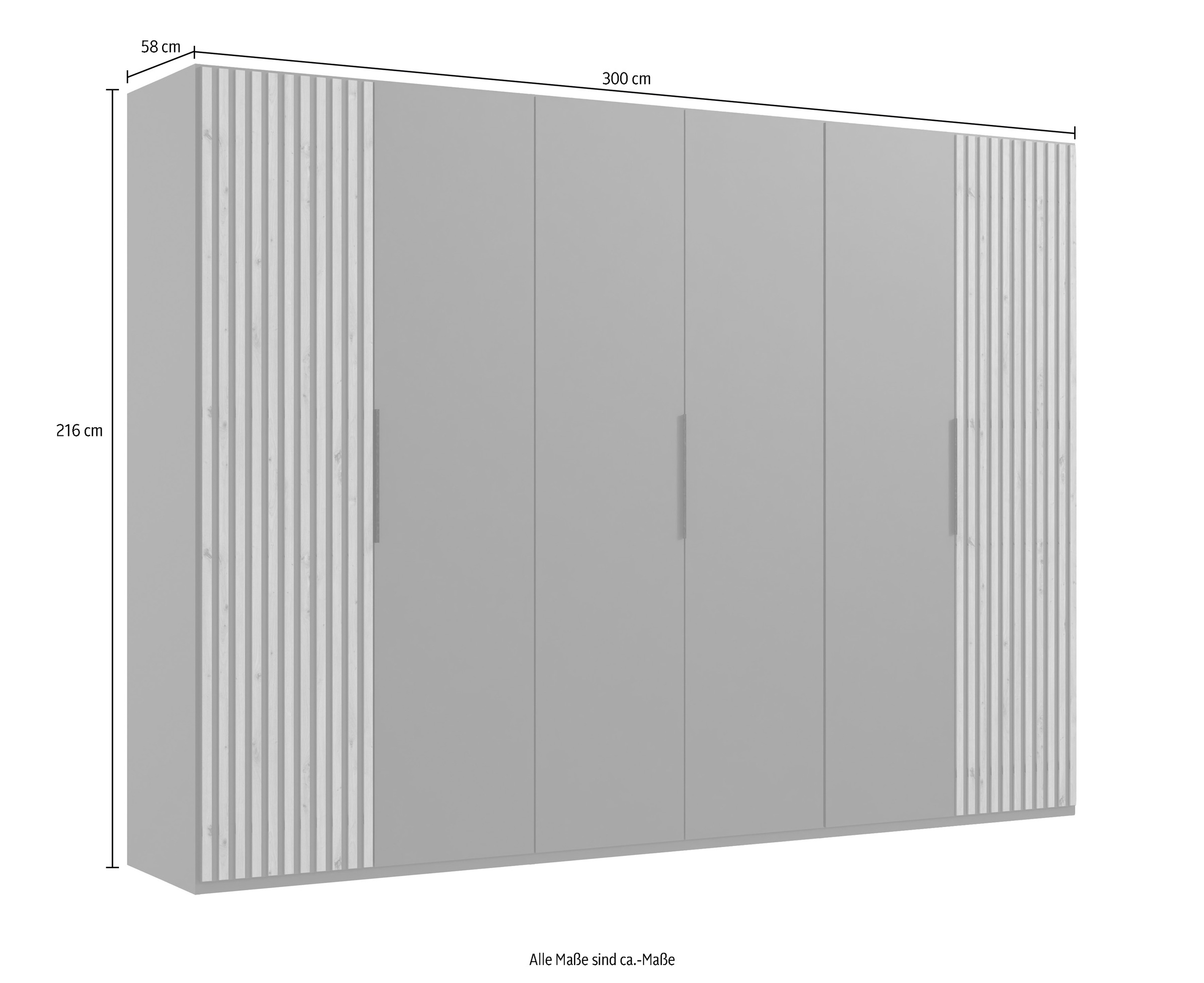 Wimex Drehtürenschrank »Andorra by fresh to go«, Mit 3D-Leisten für Akustikpaneel-Optik