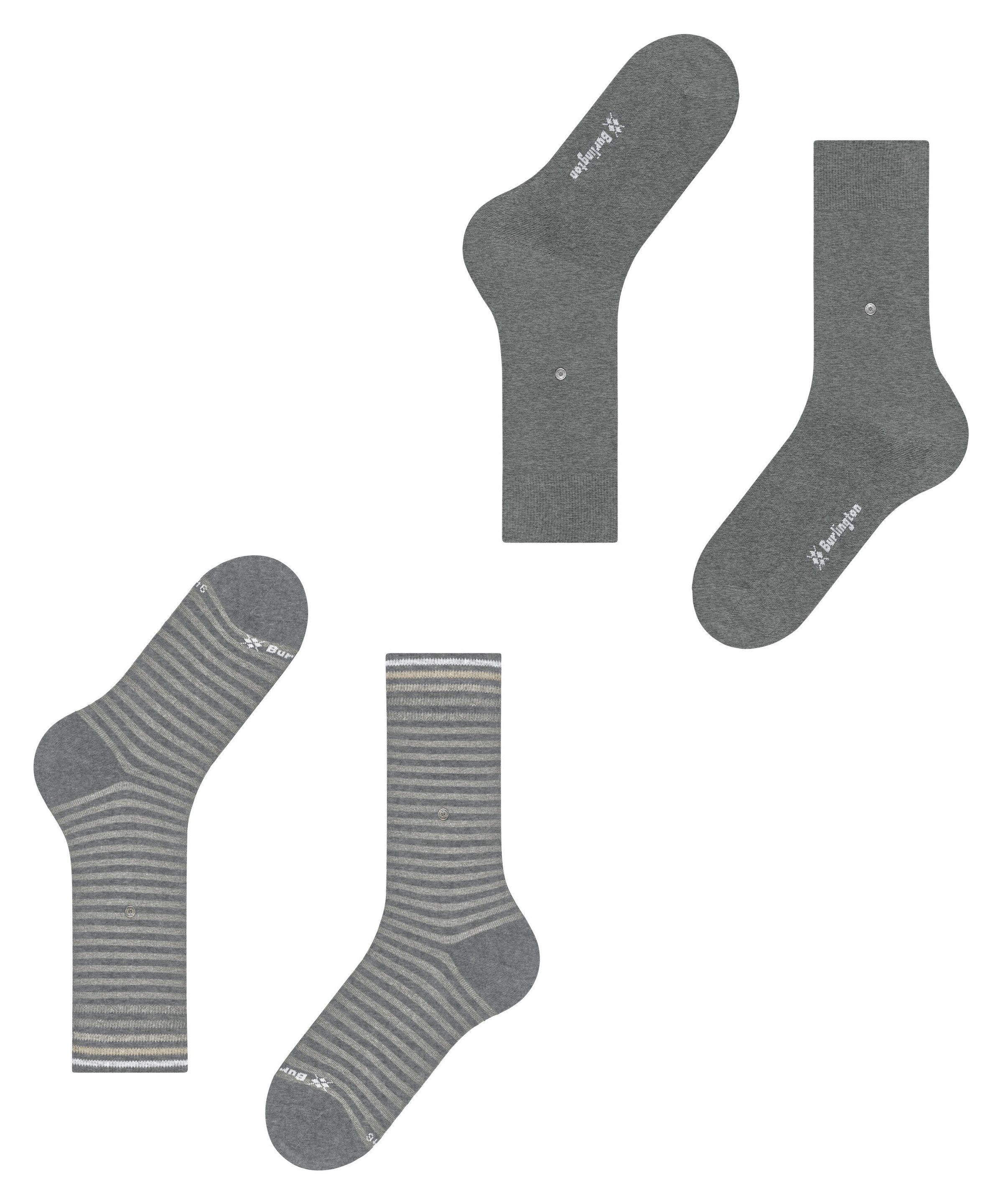 Burlington Socken »Everyday Stripe« 2 Paar,  Einheitsgröße 40-46, gestreift und unifarben