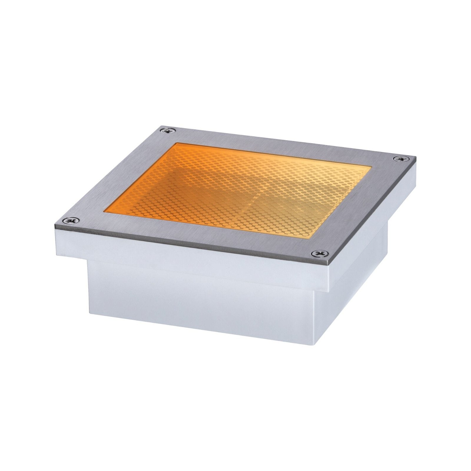 Paulmann LED Einbauleuchte »Brick IP67 eckig 100x100mm 1W 18lm 230V Edelstahl« 1 Stk. Warmweiß Bodeneinbauleuchte Smart Home Zigbee 3.0, Insektenfreundlich