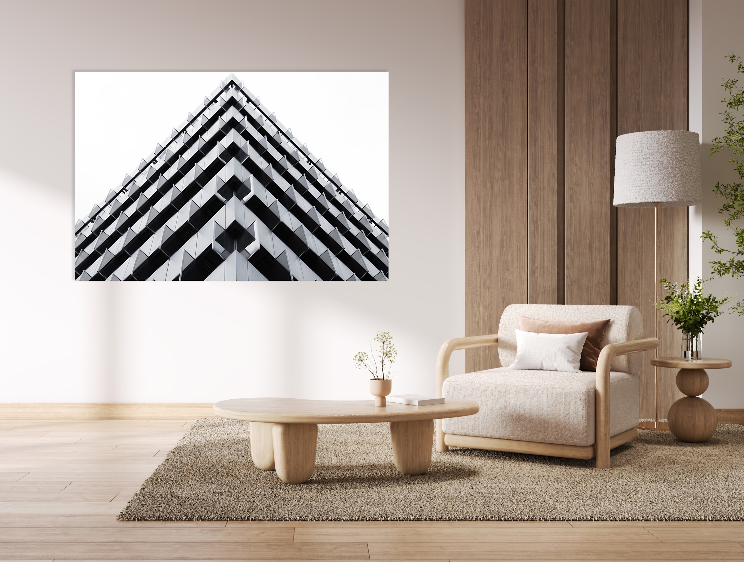queence Acrylglasbild »Architektur 3D Illusion« 1 Stk. tlg. mit schwebender 3D Tiefenwirkung, dank der rahmenlosen Befestigung
