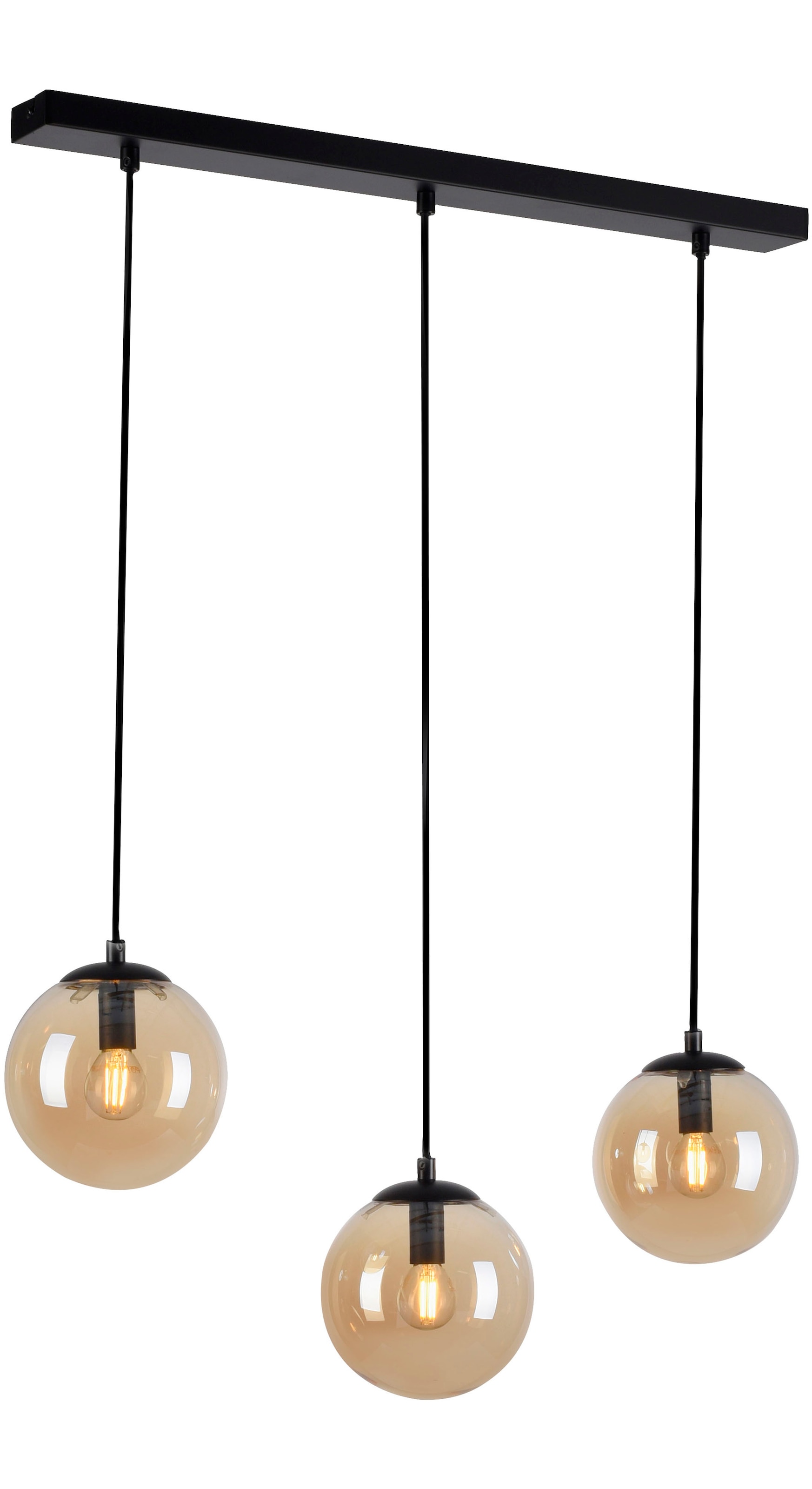 my home Pendelleuchte »Nymölla« E14 Hängeleuchte mit großen Glaskugeln, amberfarben oder opal matt weiß