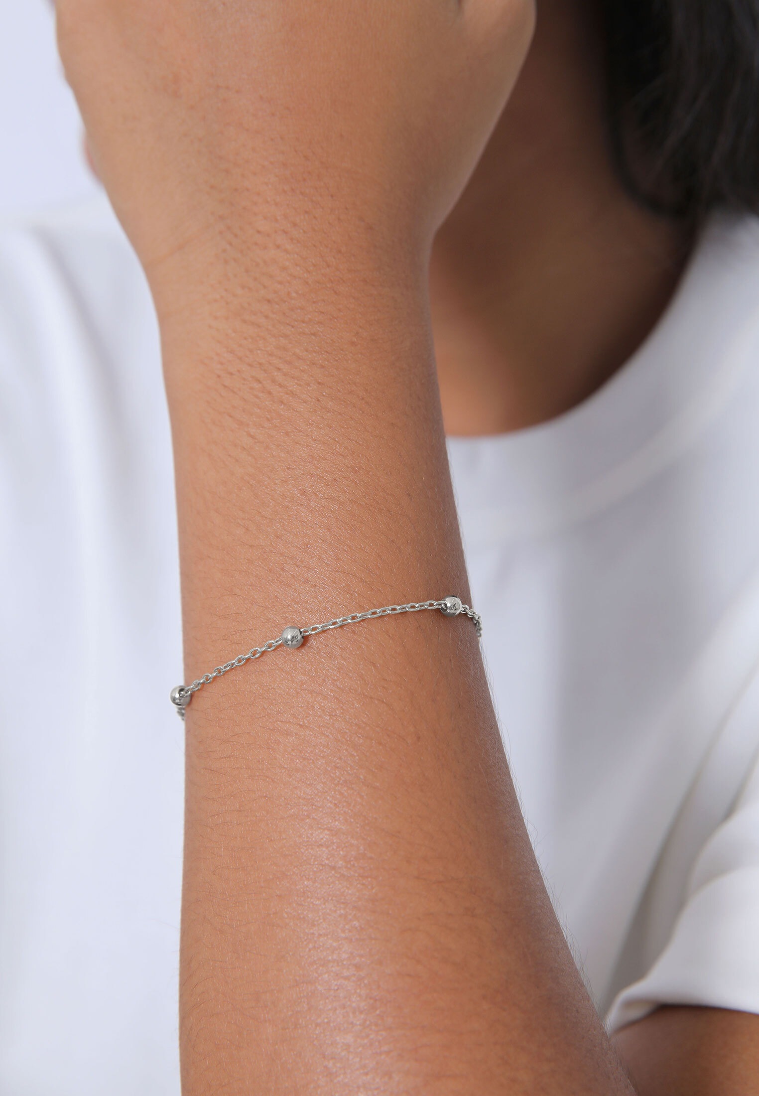 Elli Armkette »Armband Rundanker Kugeln Basic 925 Silber«