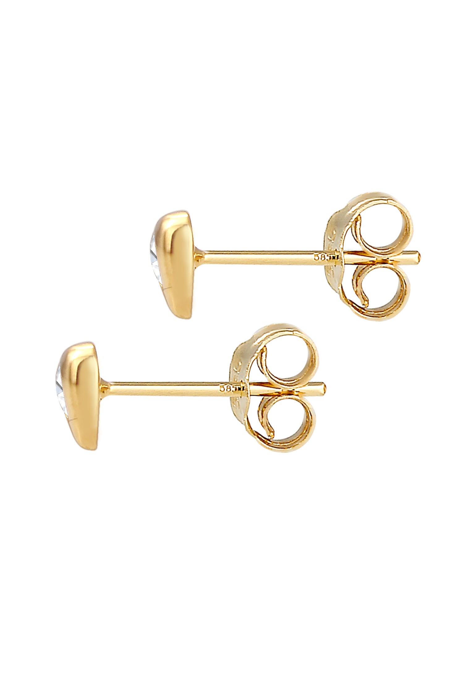 Elli Premium Paar Ohrstecker »Ohrringe Ohrstecker Herz Heart Topas Edelstein 585 Gelbgold«