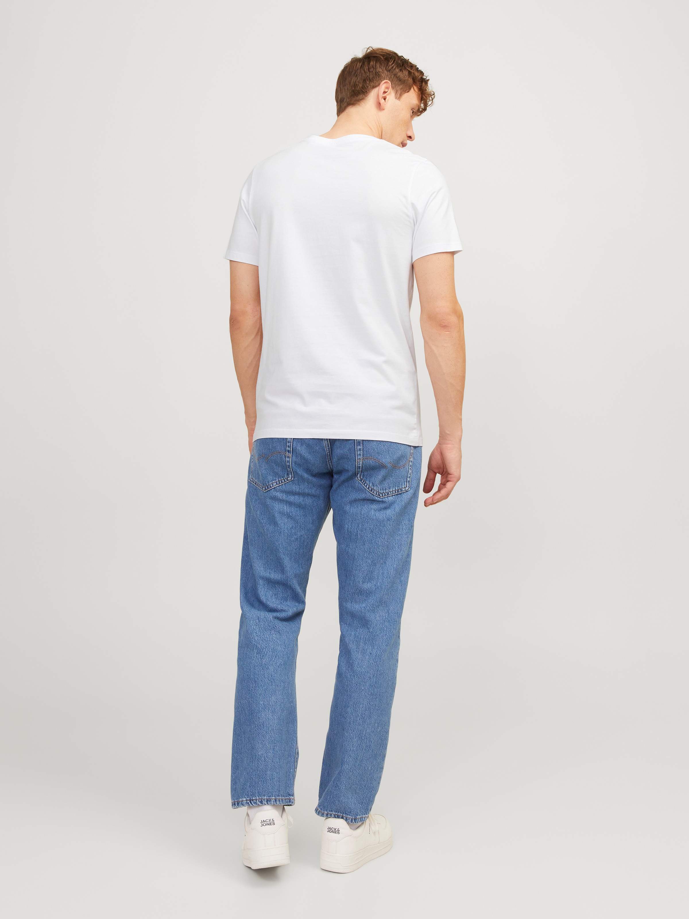 Jack & Jones Rundhalsshirt »JJECORP im 3er Pack mit Print und Rundhalsausschnitt«, 3 Stk. unifarben, modisch, regular fit, Baumwolle, Rundhals
