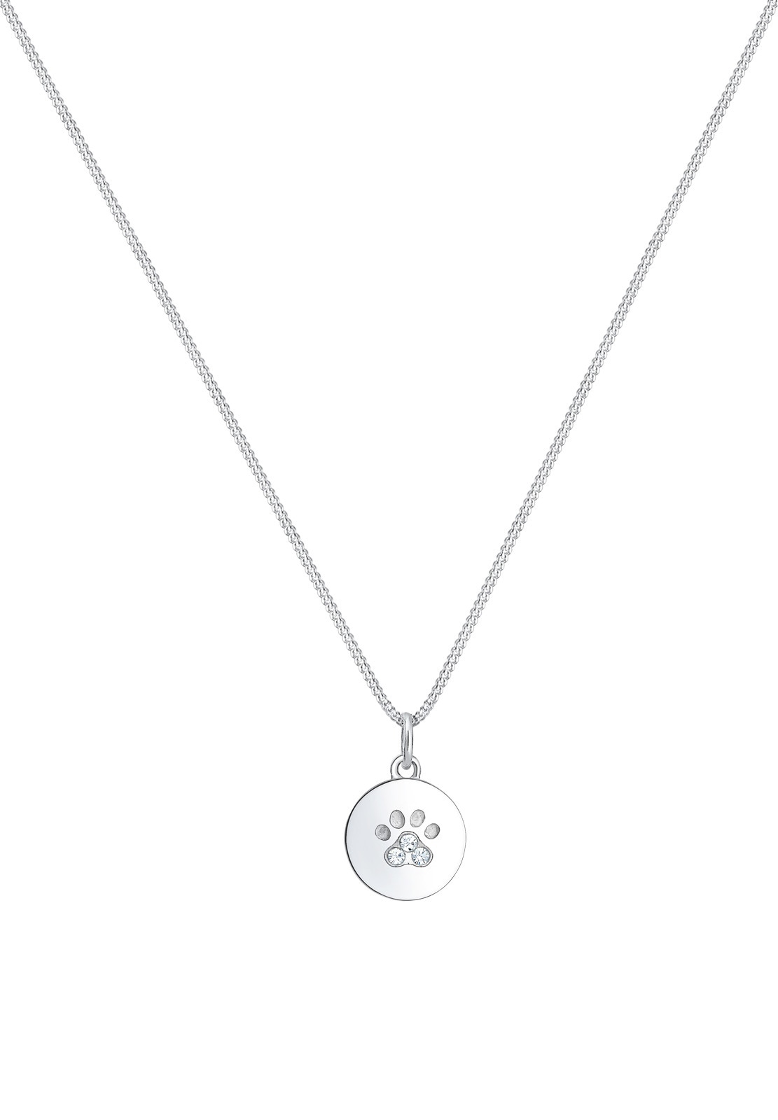 Elli Silberkette »Halskette Pfote Hund Katze 925 Silber, mit Kristallen von Swarovski®«