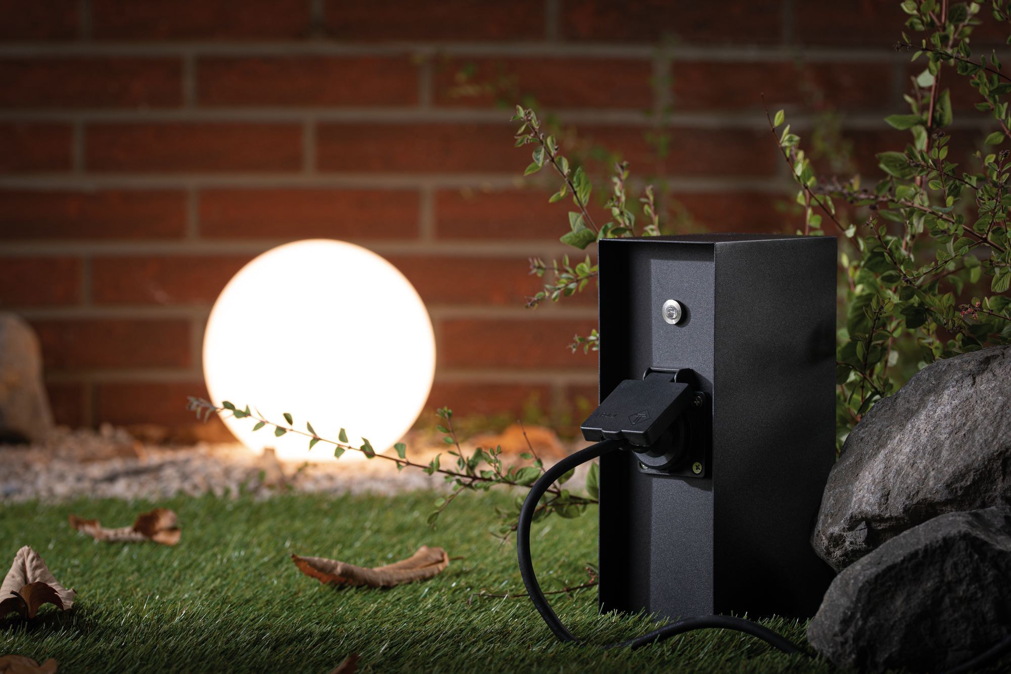 Paulmann Stromverteiler »Outdoor Steckdosensäule Rio« 1 Stk. tlg. eckig, 3-fach, mit Dämmerungsschalter, IP44