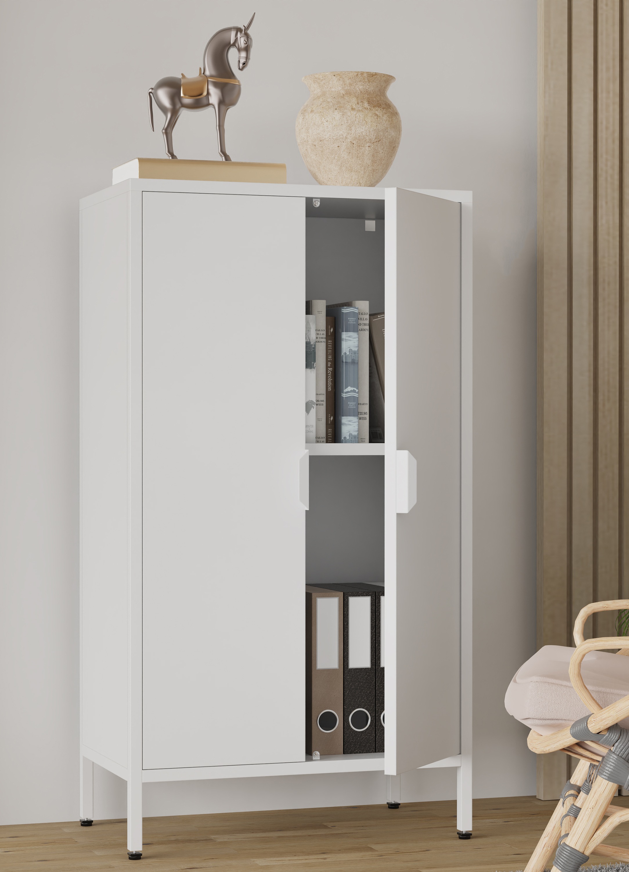 VCM Kommode »Stahl Kommode Sideboard Schrank Drehtüren Flokas M« 1 Stk. tlg.
